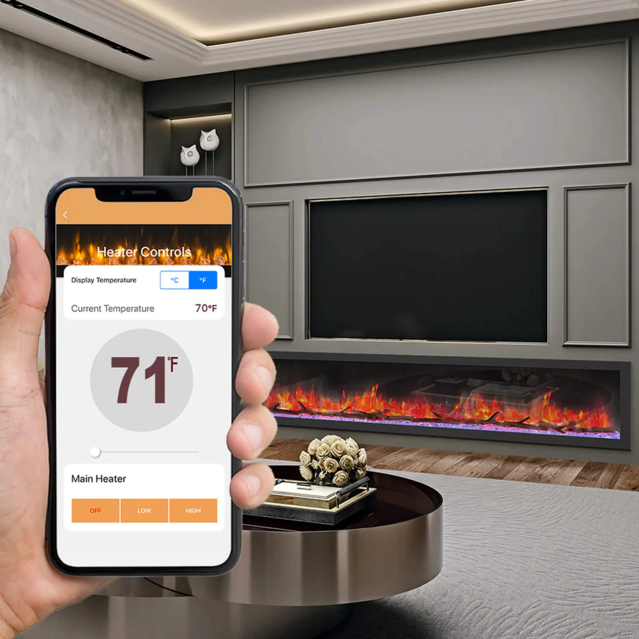 Dynasty Cascade 74" Smart Linear Electric Fireplace [DY-BTX74] - Image 7
