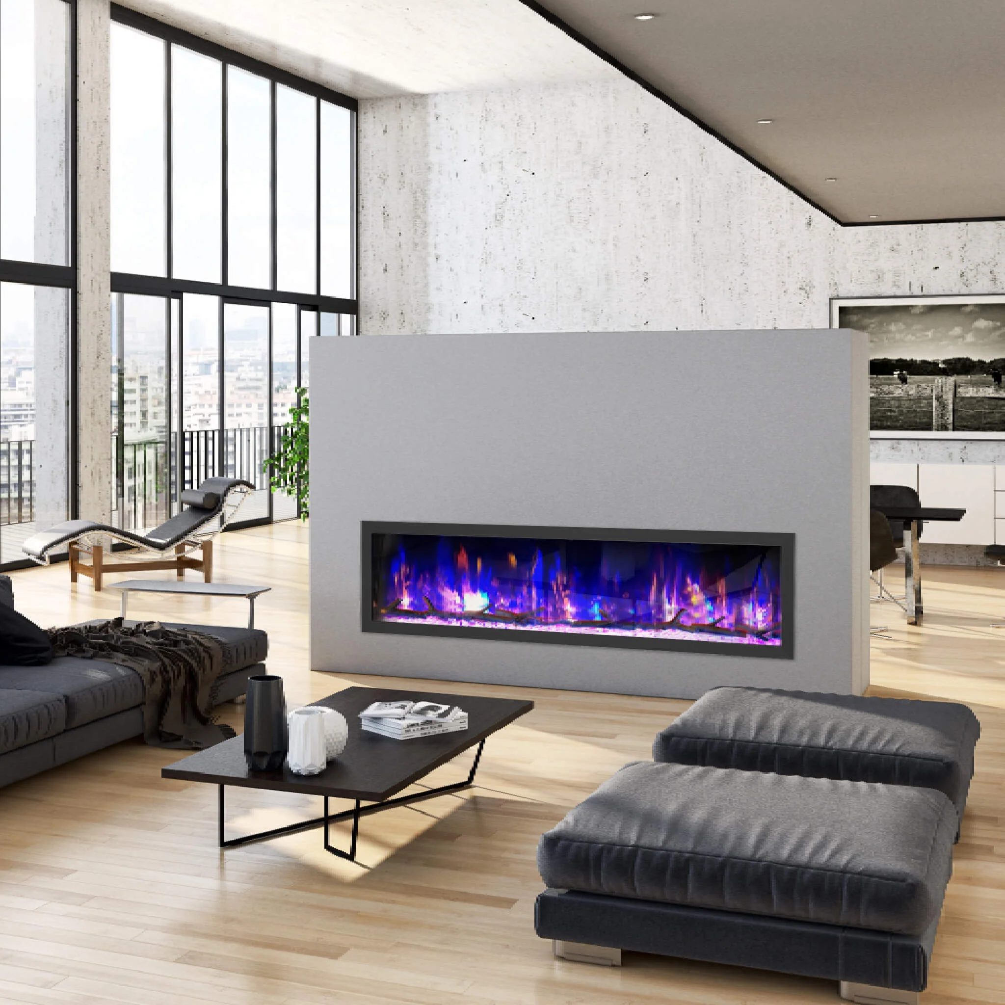 Dynasty Cascade 74" Smart Linear Electric Fireplace [DY-BTX74] - Image 9