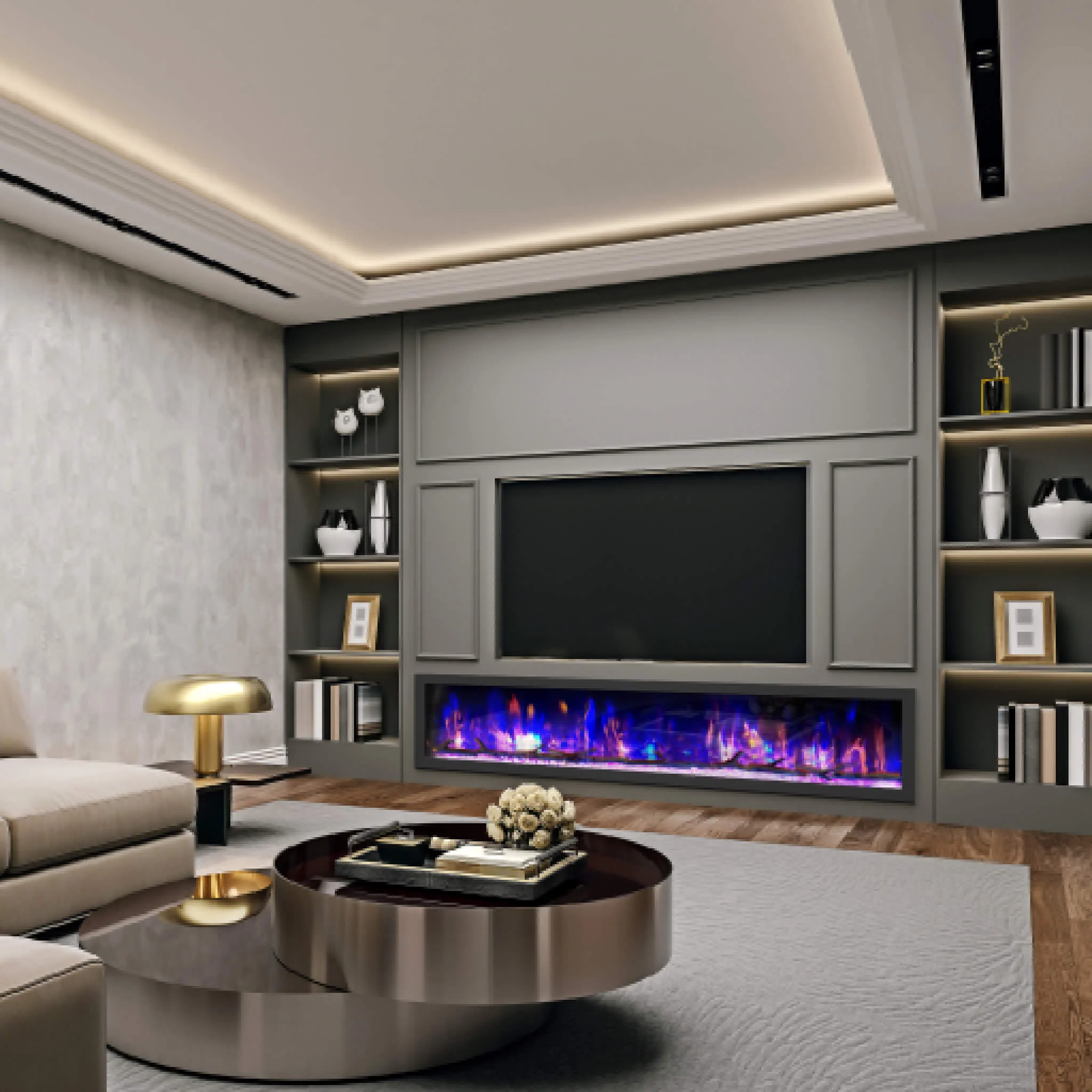 Dynasty Cascade 82" Recessed Linear Electric Fireplace [DY-BTX82] - Image 10