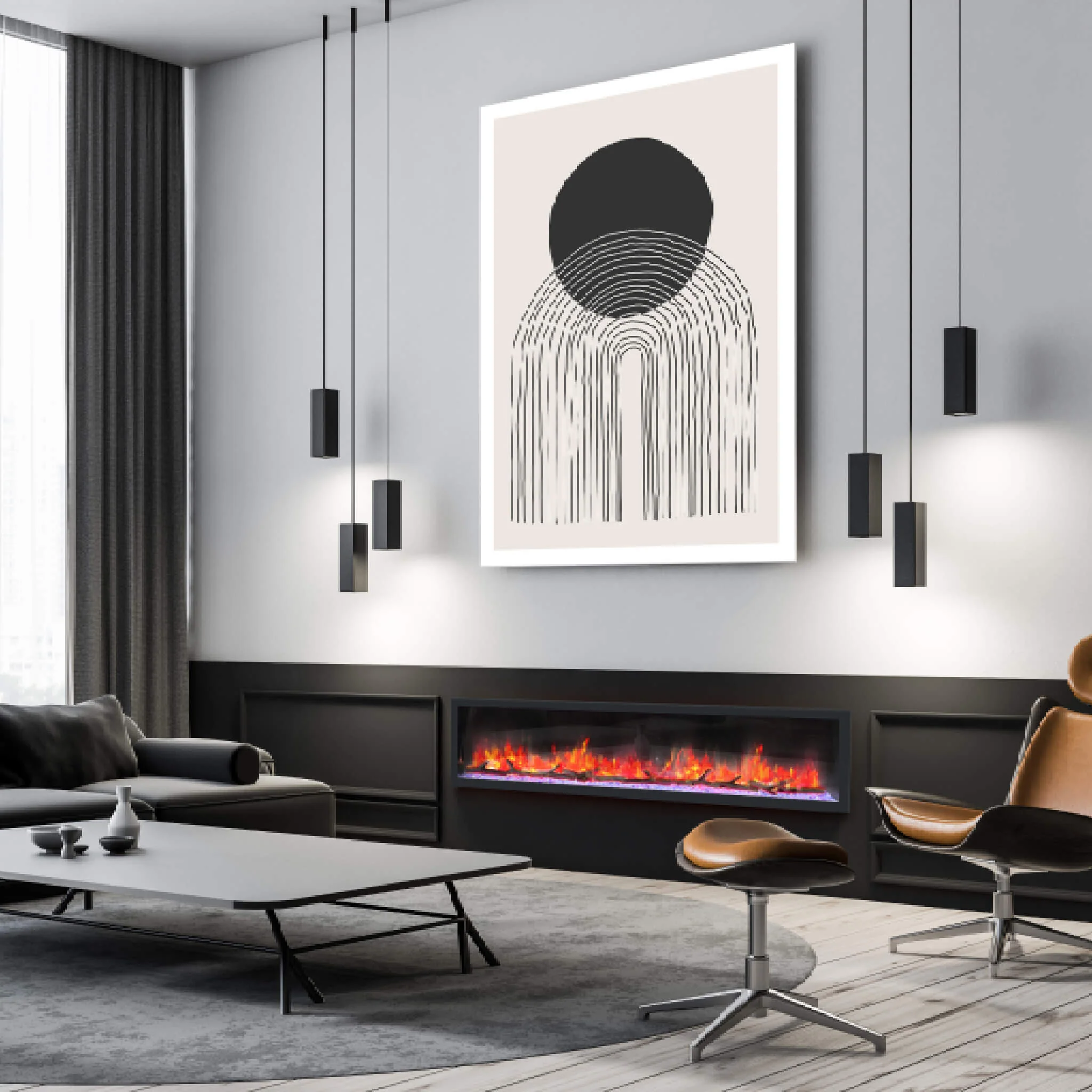Dynasty Cascade 82" Recessed Linear Electric Fireplace [DY-BTX82] - Image 12