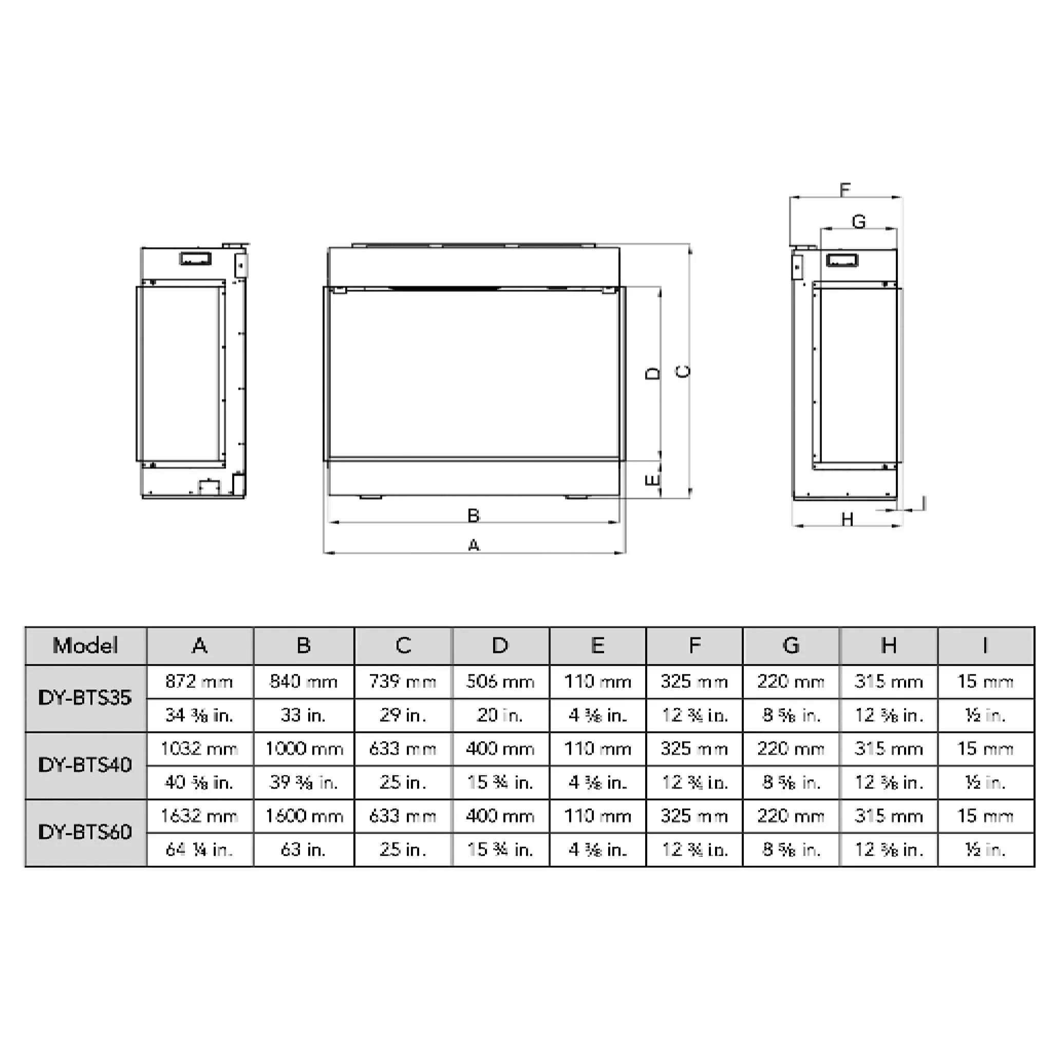 Dynasty Melody 35" Multi-Sided Smart Electric Fireplace With Auto Shut Off [DY-BTS35] - Image 4