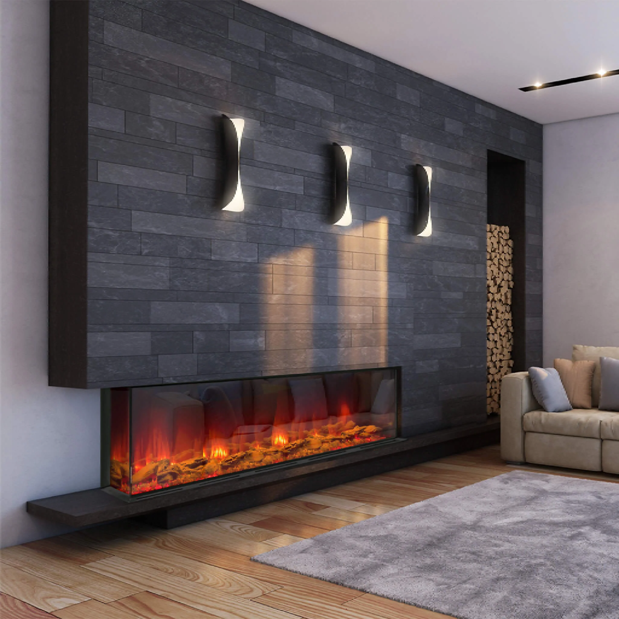 Dynasty Melody 64" Built-In 3 Sided Smart Electric Fireplace [DY-BTS60] - Image 7