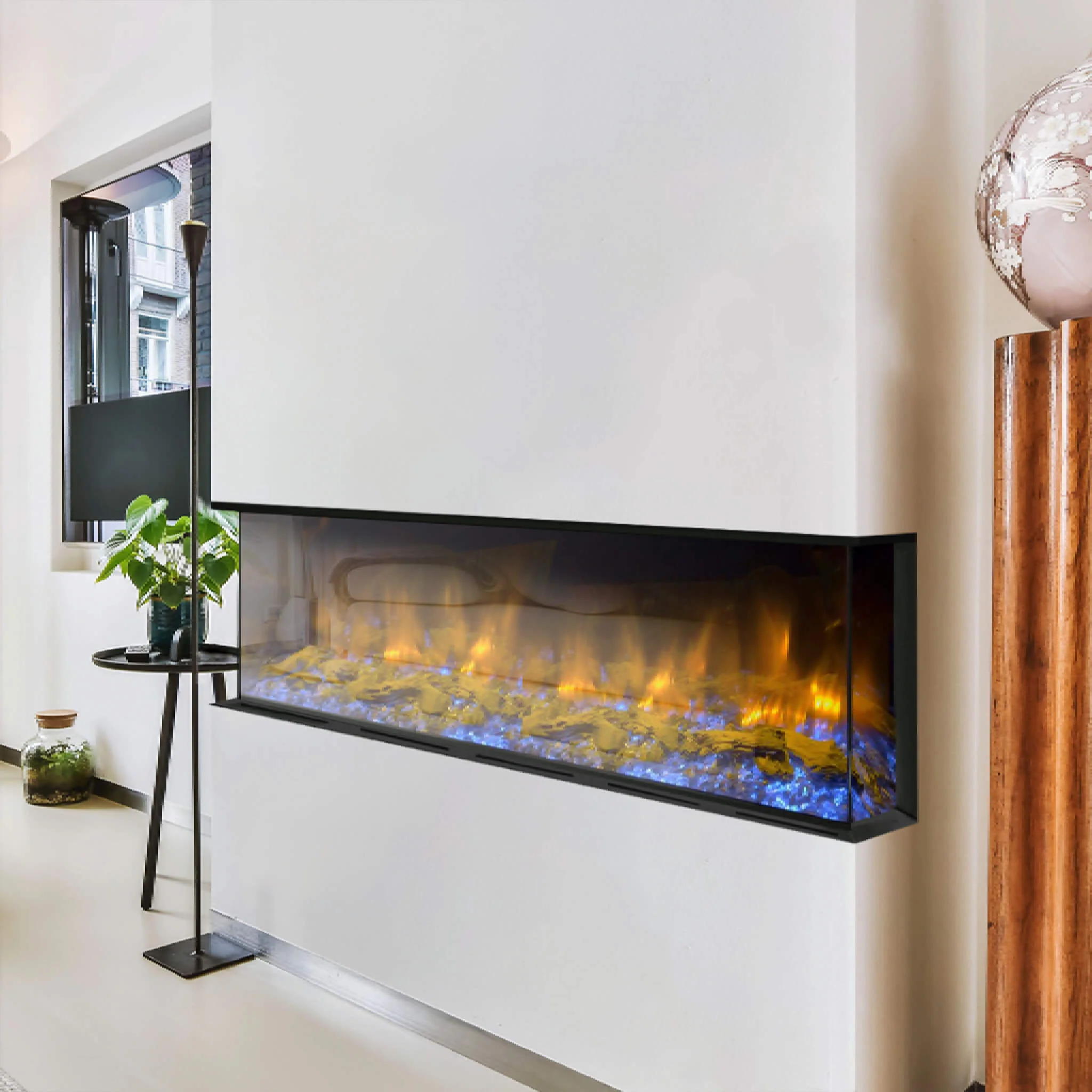 Dynasty Melody 64" Built-In 3 Sided Smart Electric Fireplace [DY-BTS60] - Image 8