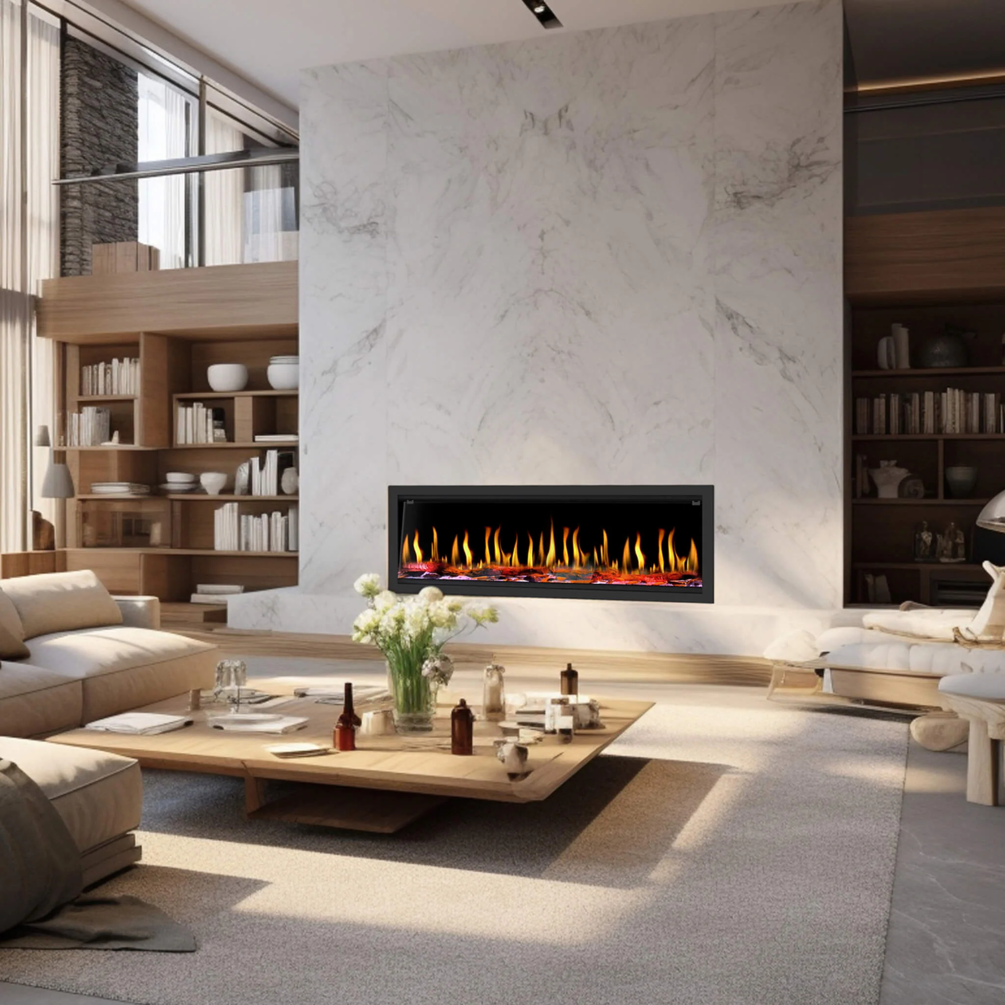 Dynasty Tempo 52" Smart Virtual Linear Electric Fireplace With Dynasty App [DY-FVX52] - Image 6