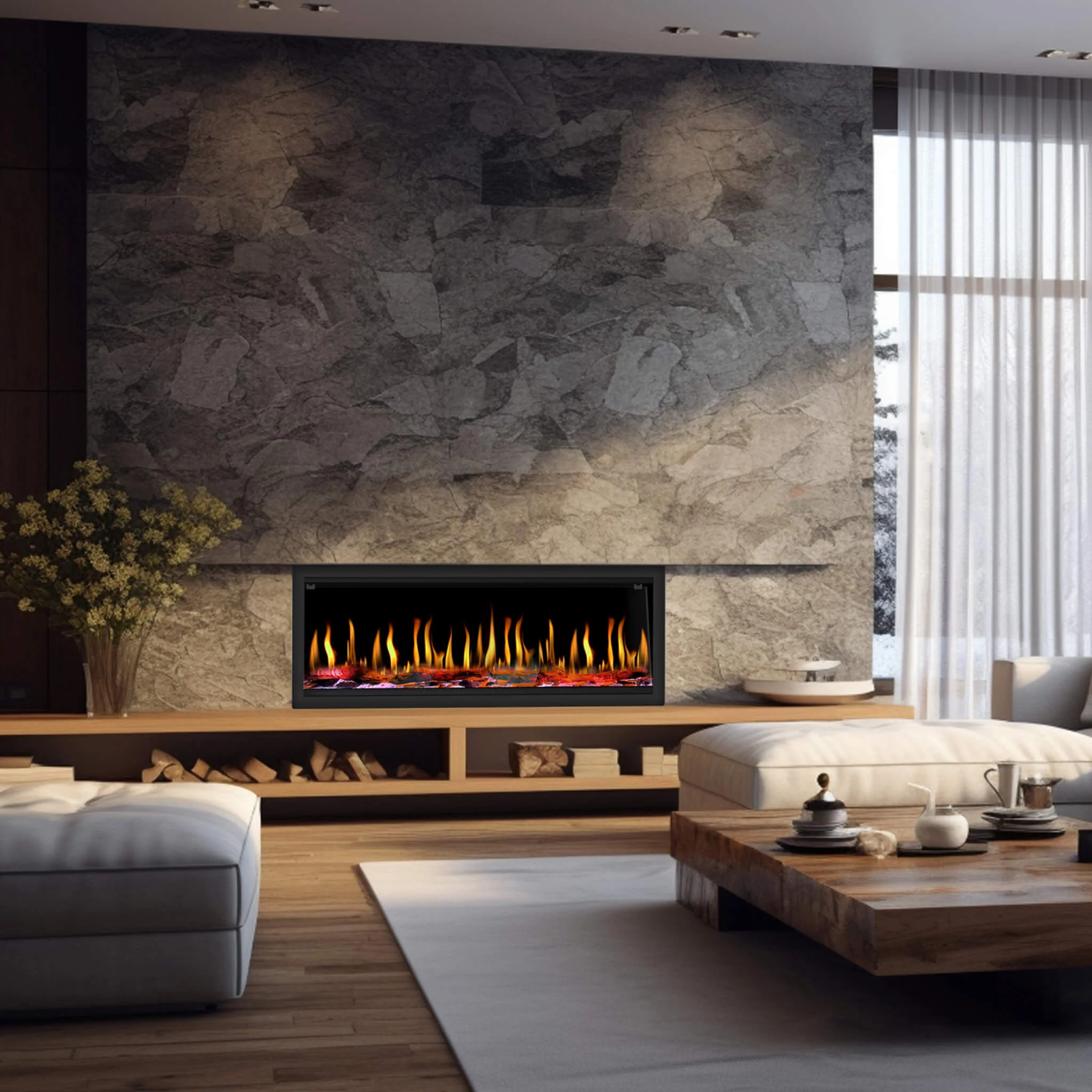 Dynasty Tempo 52" Smart Virtual Linear Electric Fireplace With Dynasty App [DY-FVX52] - Image 8