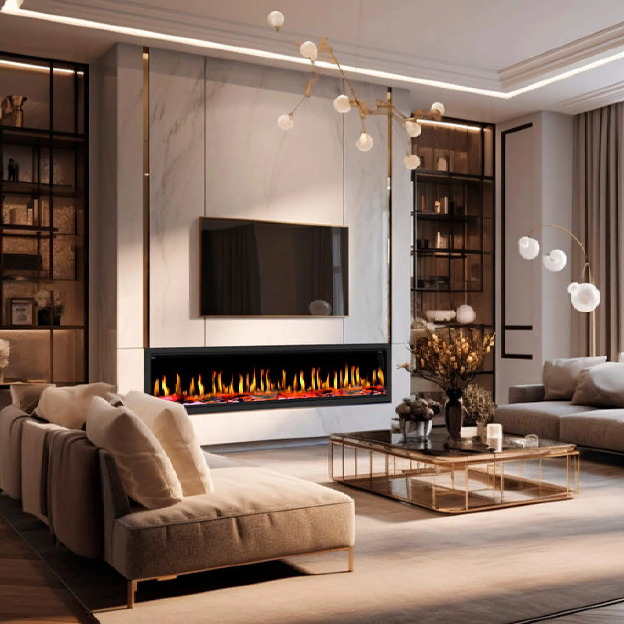Dynasty Tempo 76" Virtual Linear Electric Fireplace [DY-FVX76] - Image 8