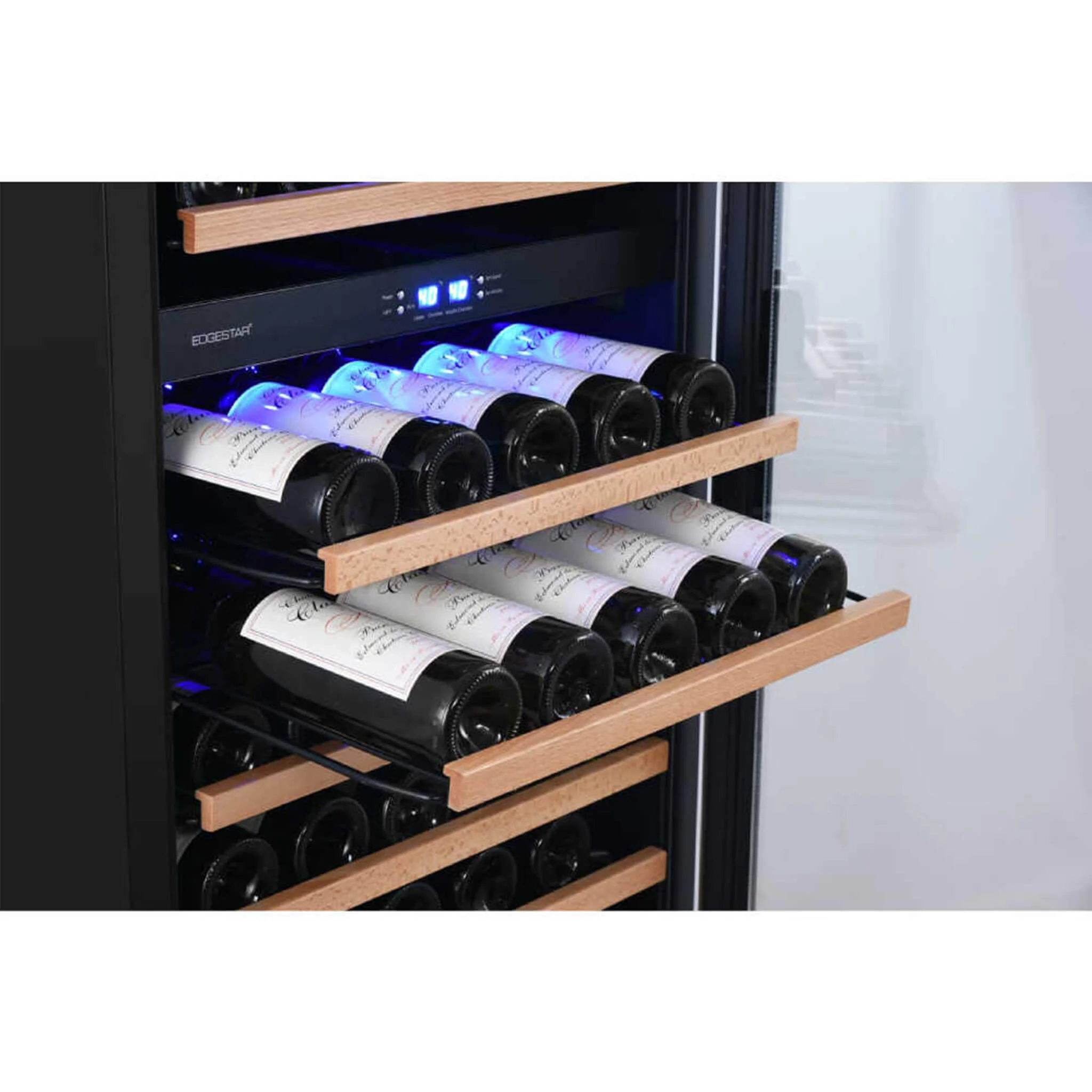 Edgestar 141 Bottle Capacity Freestanding Dual Zone Wine Cooler With Interior Lighting, 24" (SAK49245) - Image 9