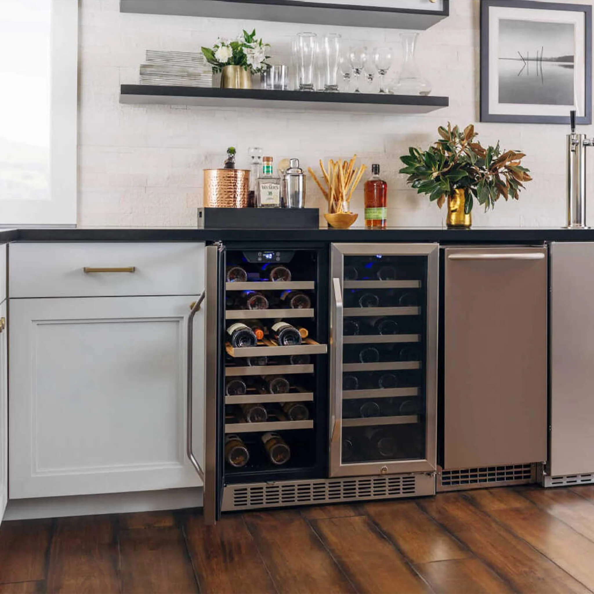 Edgestar 30" Wide 56 Bottle Capacity Built-In French Door Wine Cooler With Door Locks (SAK56381) - Image 9