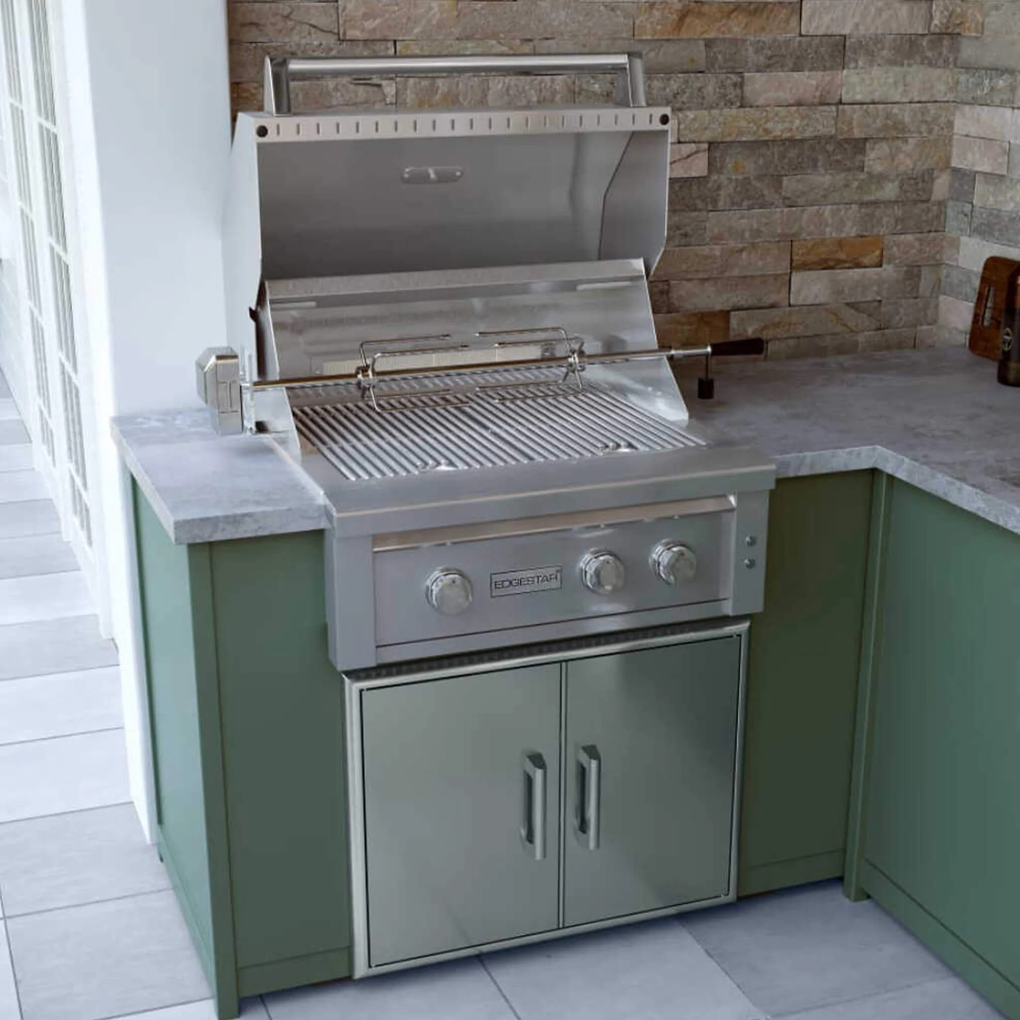 Edgestar 60K BTU 30" Natural Gas Built-In Grill With Lighted Grill Area And Double Access Doors (SAK82568) - Image 4