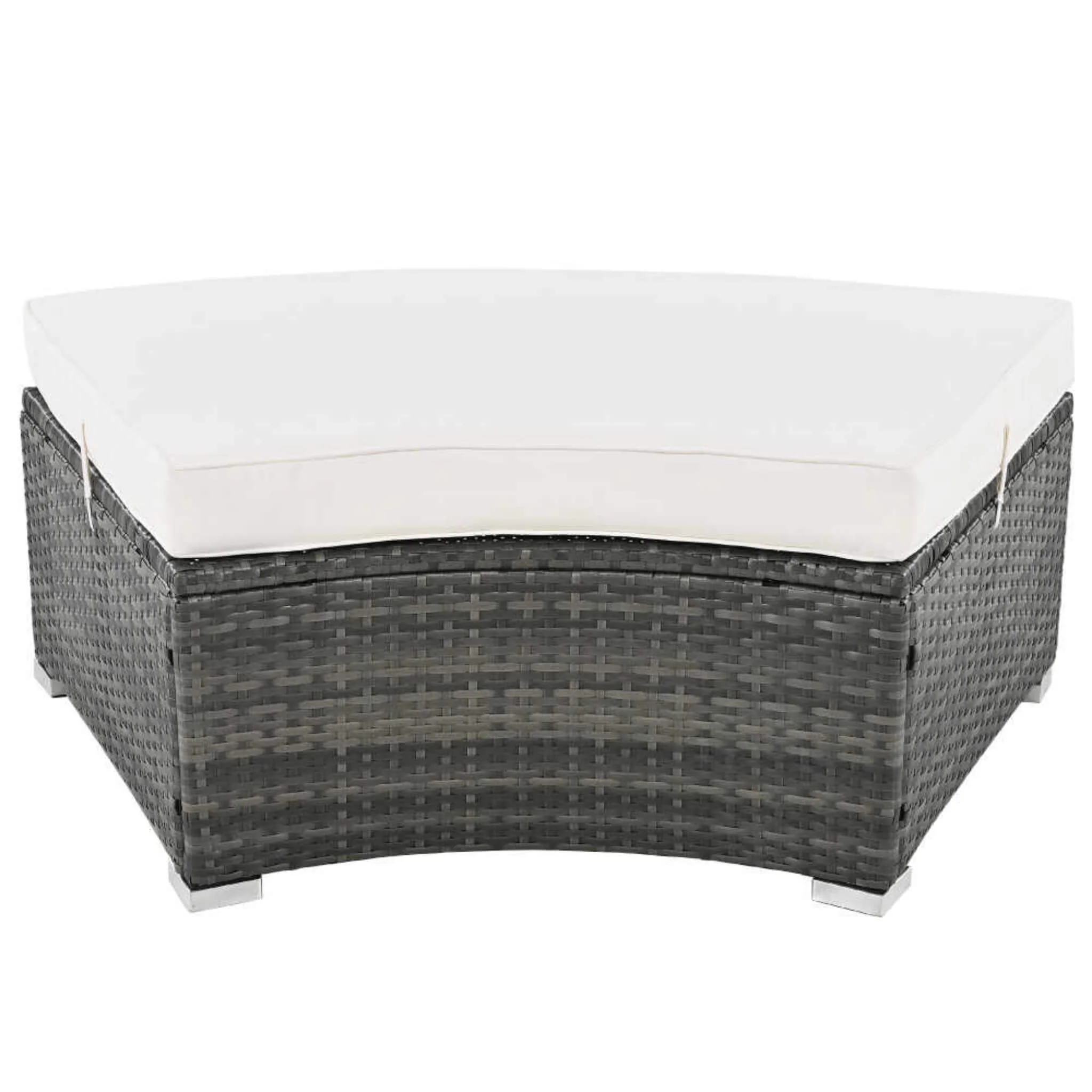 Elegant Beige Circular Rattan Patio Sofa Set With Tempered Glass Coffee Table And 6 Pillows - Image 22