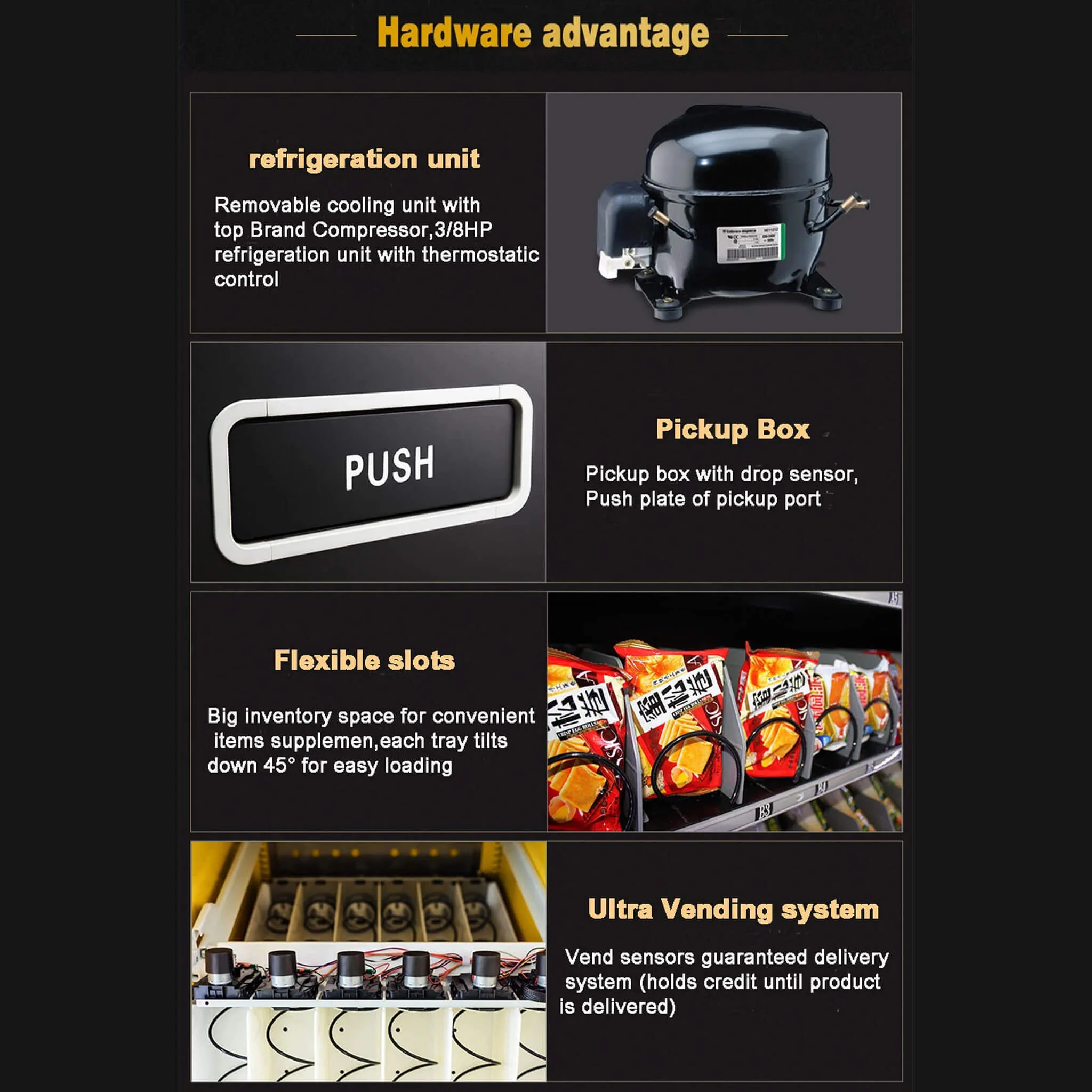 Epx Extra Large 6FT Snacks And Drinks Combo Vending Machine With Dual Zone Refrigeration And Bill Acceptor [EP-G660] (SAK12960) - Image 3