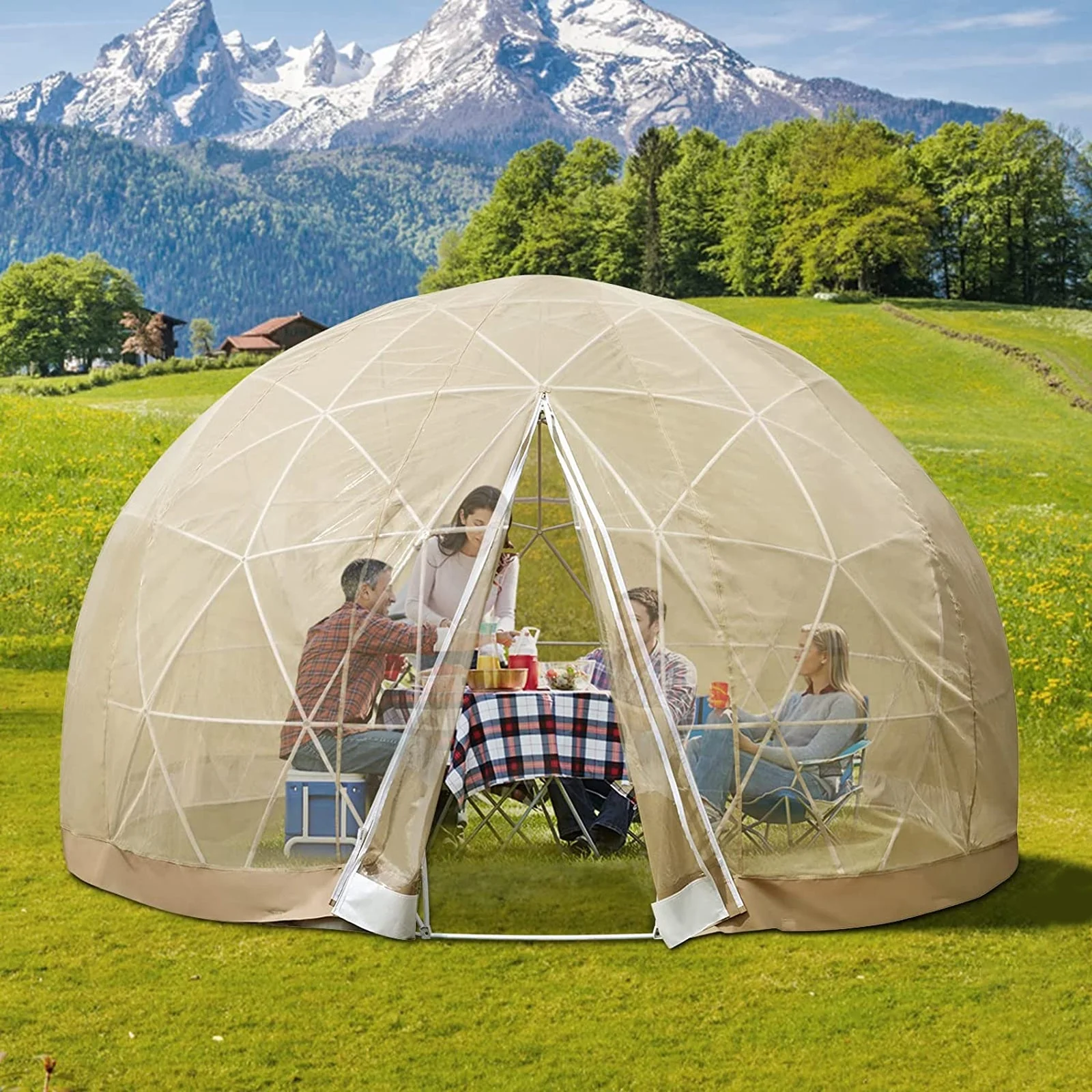 Extra Large 10 Person Outdoor Igloo Garden Greenhouse Dome Tent, 12FT (94316275) - Image 11