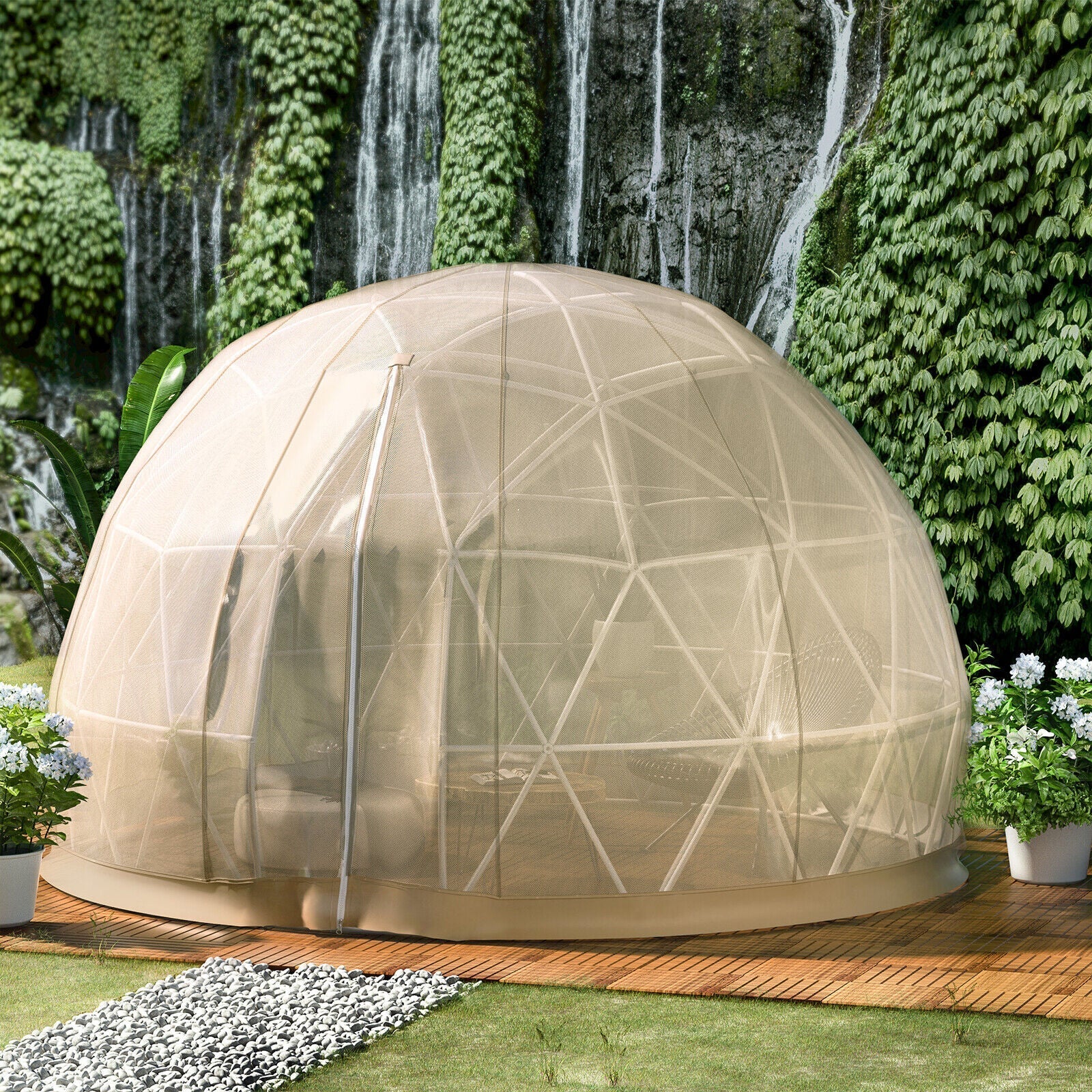 Extra Large 10 Person Outdoor Igloo Garden Greenhouse Dome Tent, 12FT (94316275) - Image 14