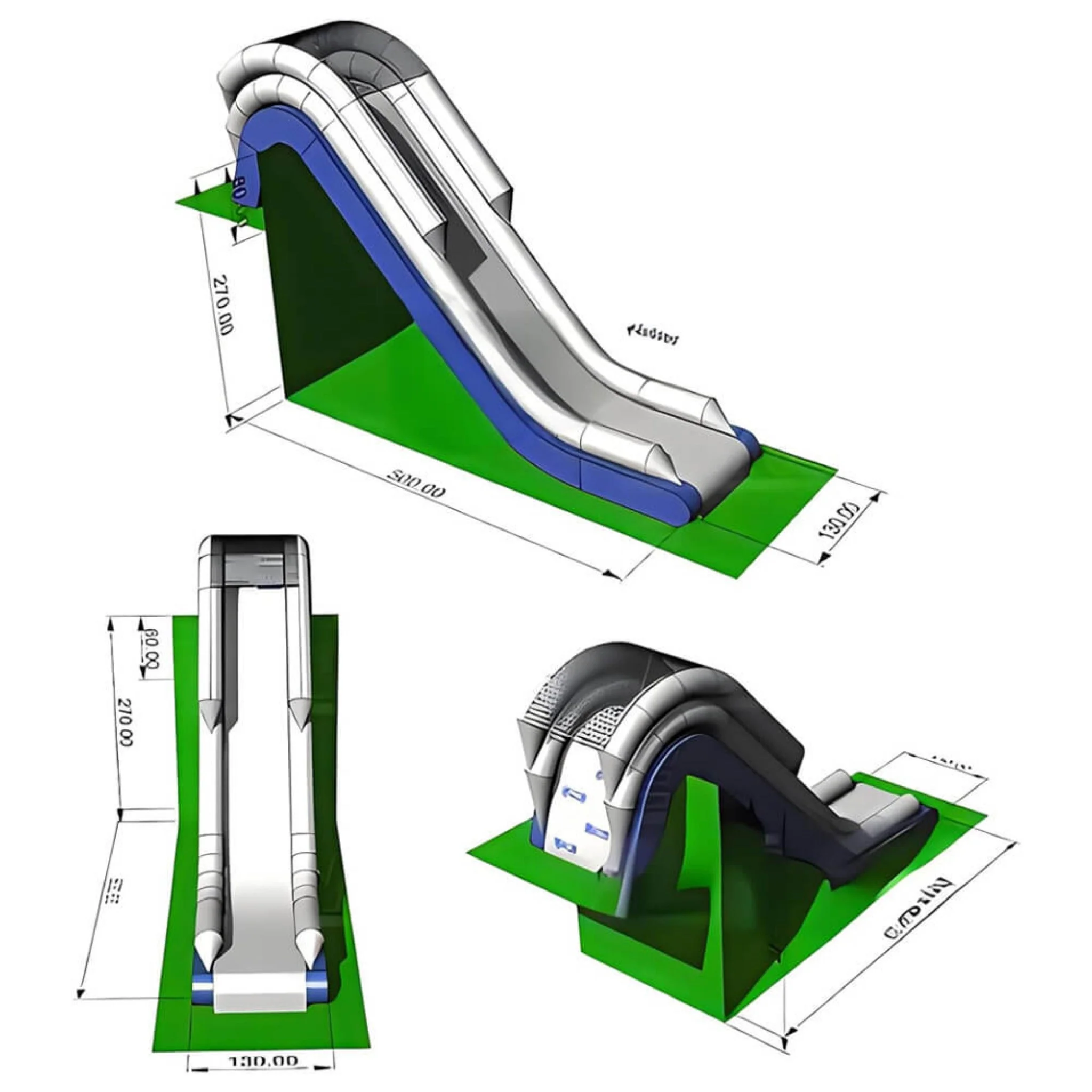 Extra Large Inflatable Private Dock Swimming Pool Yacht Water Slide With Safety Net And Electric Air Pump - Image 6