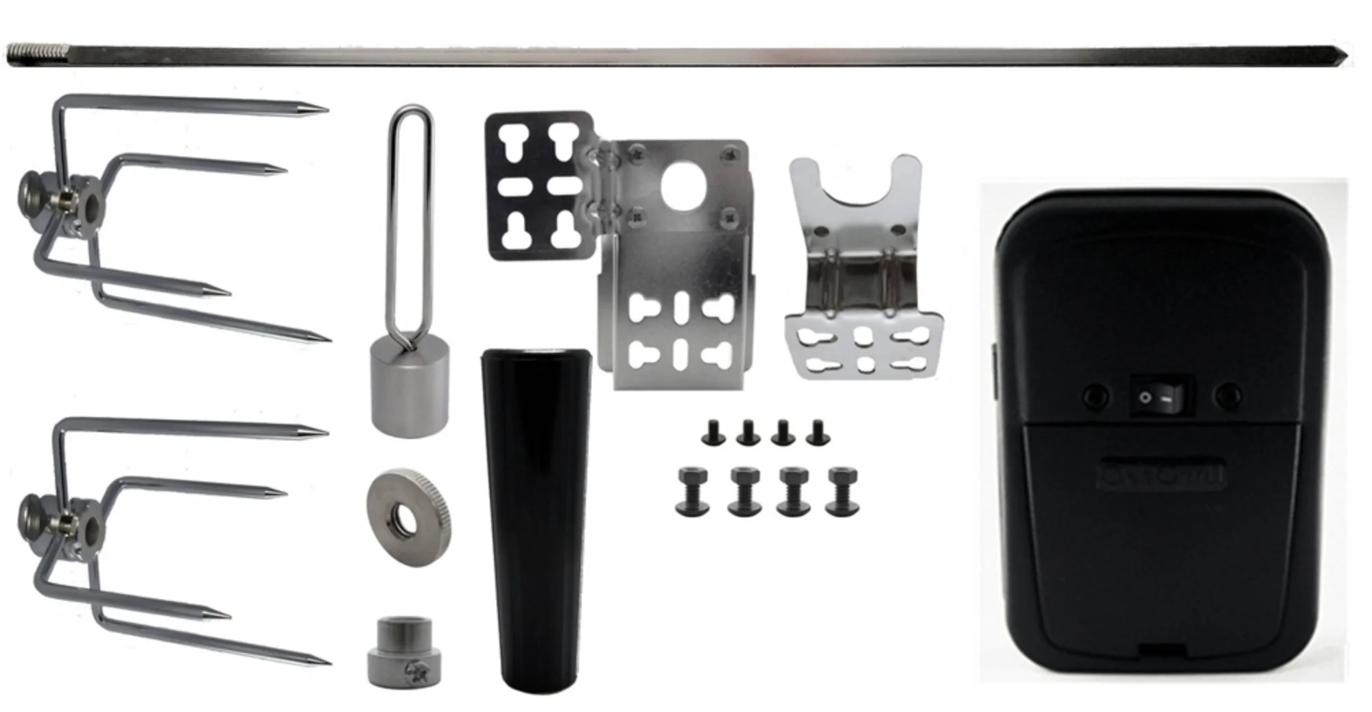 Extra Rotisserie Cordless Motor, Spit, Forks and Bracket Kit.