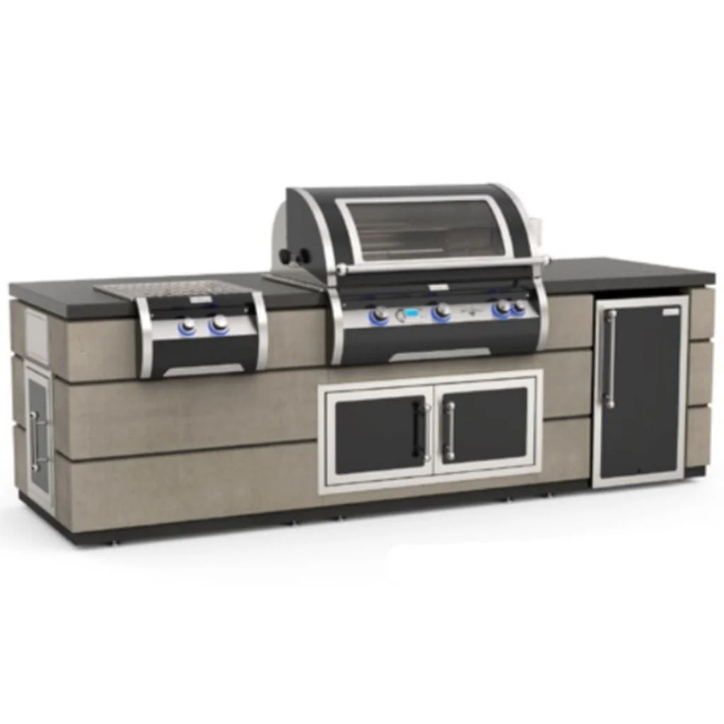 Fire Magic 115" Contemporary Pre-Fab GFRC Island w/ Polished Black Lava Counter - Image 2