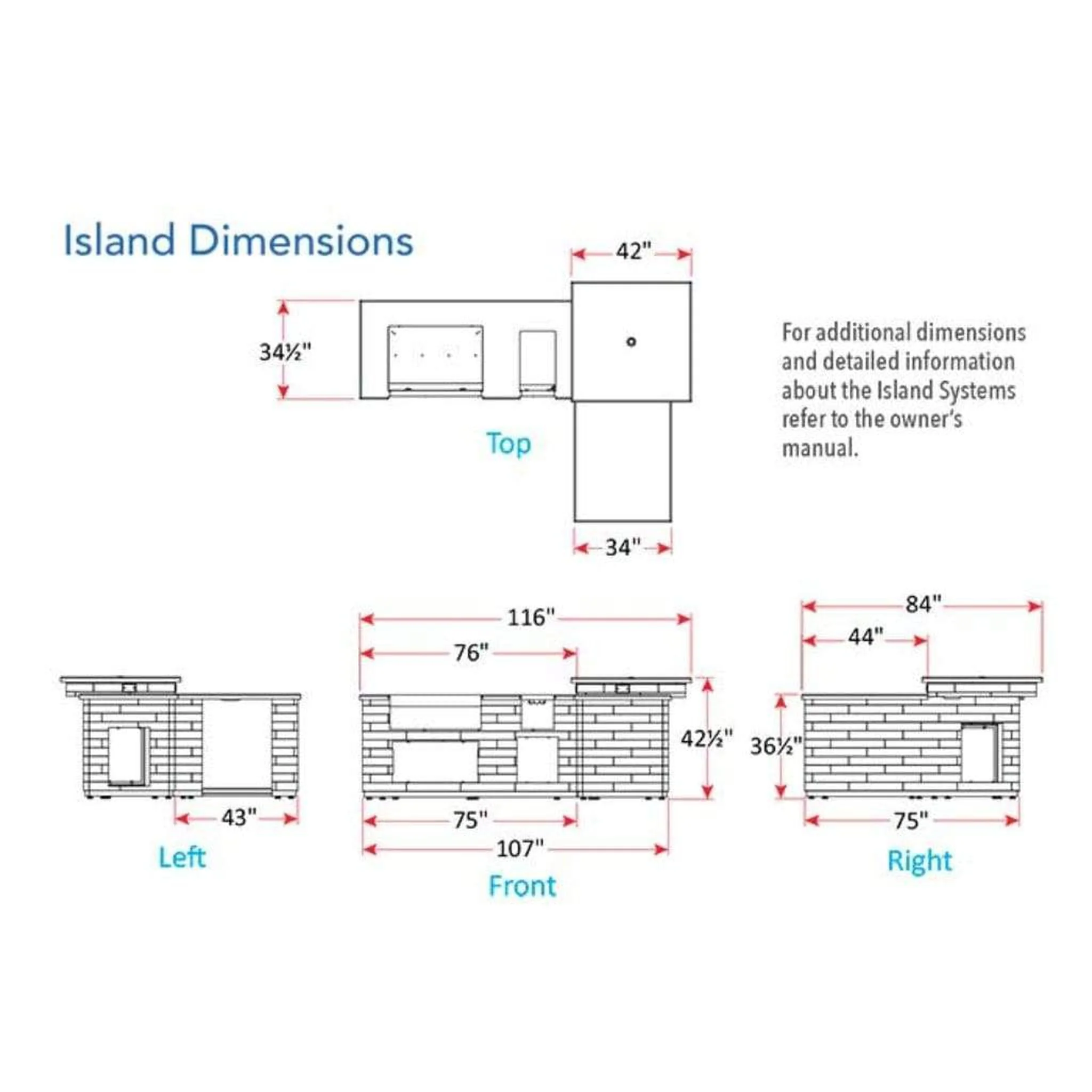Fire Magic 116" L-Shaped Reclaimed Wood Island System w/ Polished Black Lava Counter - Image 2