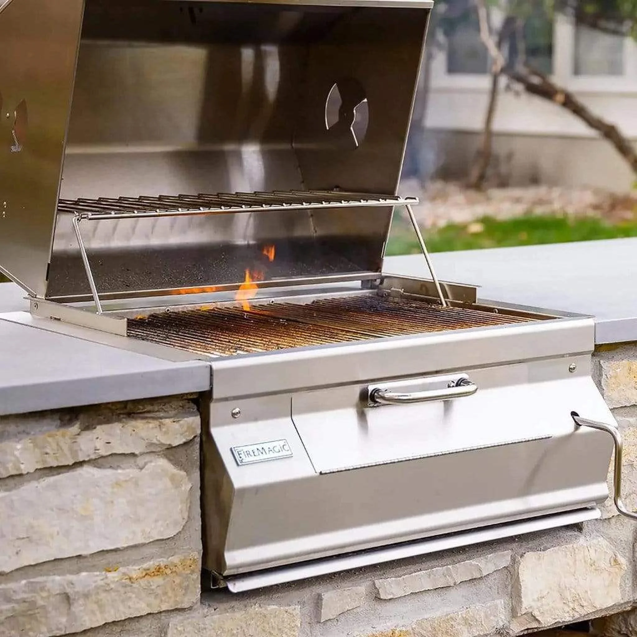 Fire Magic 24" 12-SC01C-A Legacy Built-In Charcoal Grill w/ Analog Thermometer - Image 7