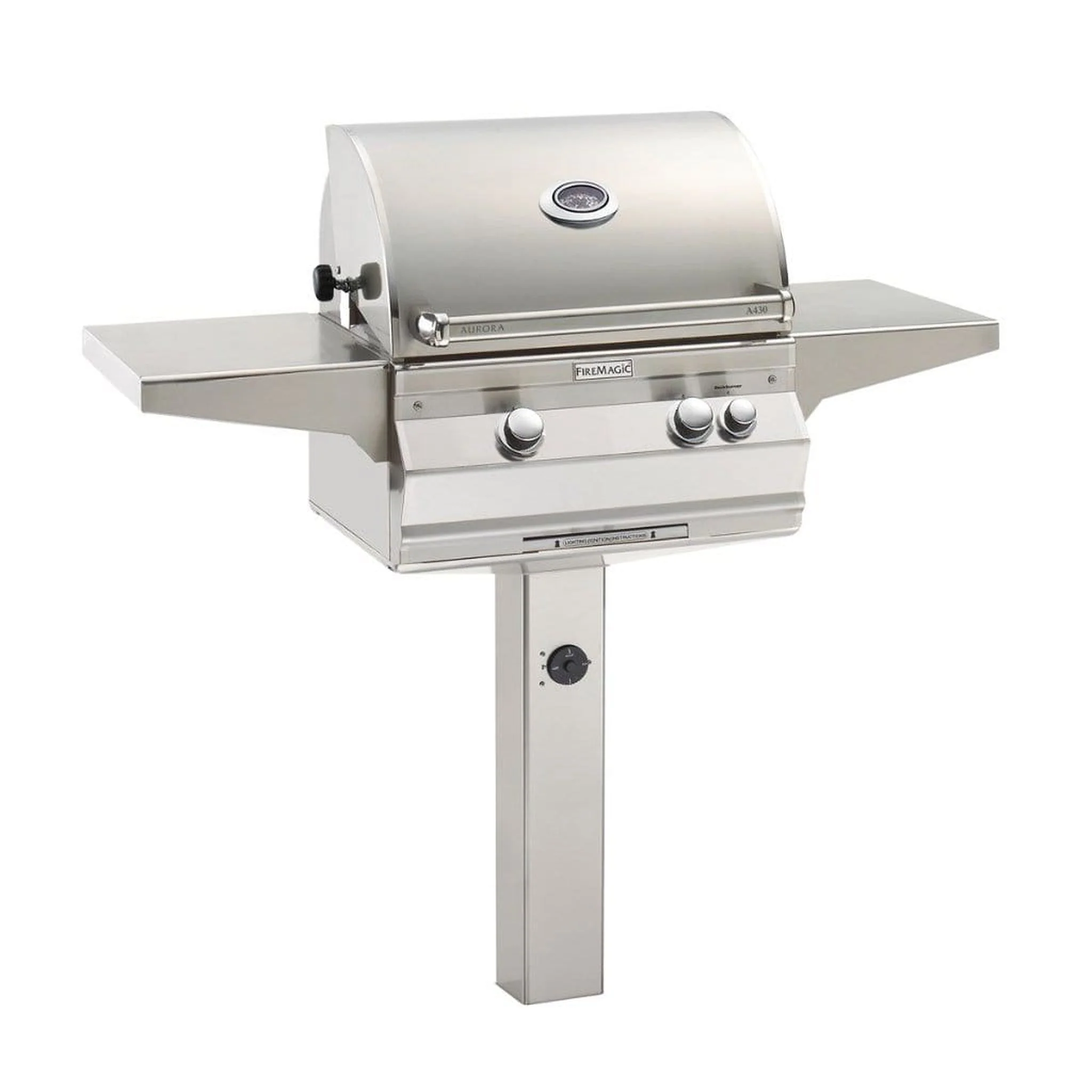 Fire Magic 24" 2-Burner Aurora A430s In-Ground Post Mount Gas Grill w/ Analog Thermometer - Image 6