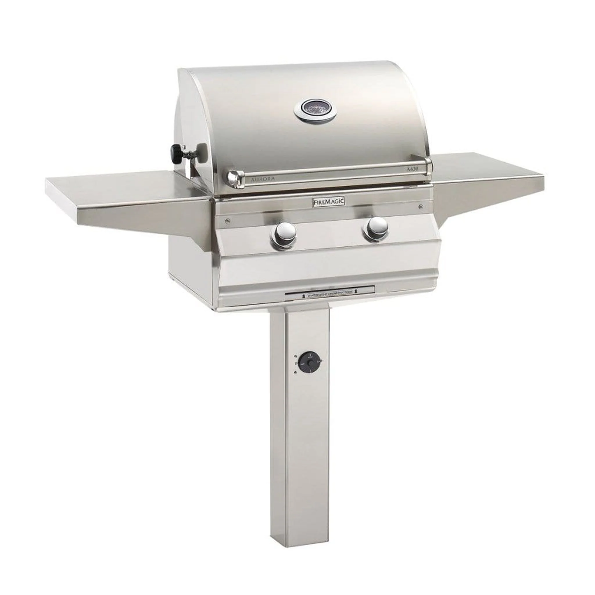 Fire Magic 24" 2-Burner Aurora A430s In-Ground Post Mount Gas Grill w/ Analog Thermometer - Image 7