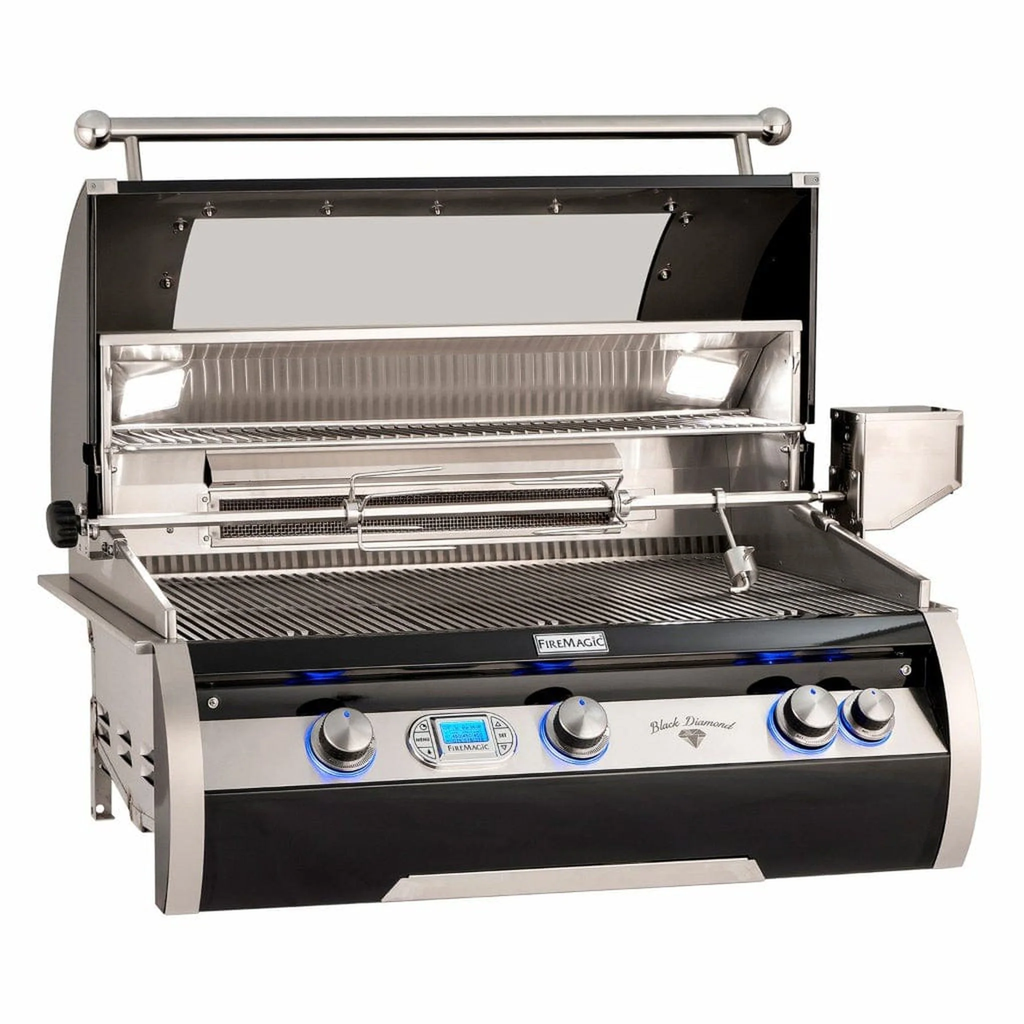 Fire Magic 36" 3-Burner Echelon Black Diamond H790i Built-In Gas Grill w/ Magic View Window, Rotisserie & Digital Thermometer