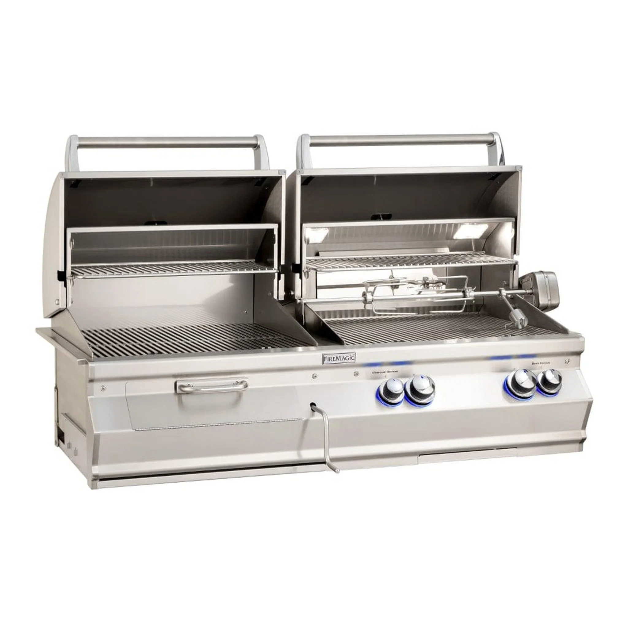 Fire Magic 46" 3-Burner Aurora A830i Built-In Gas/Charcoal Combo Grills w/ Analog Thermometers - Image 2