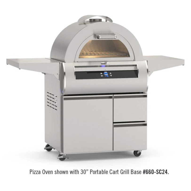 Fire Magic Echelon 5660 30" Black Glass Built-In Propane Gas Pizza Oven - Image 2