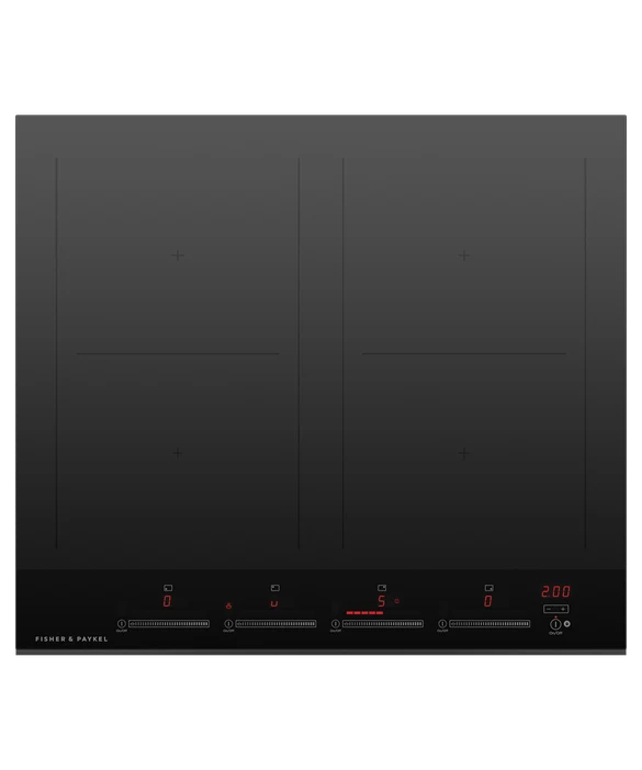 Fisher & Paykel 24" Series 7 4-Zone Induction Cooktop, SmartZone, Black Glass – CI244DTB4