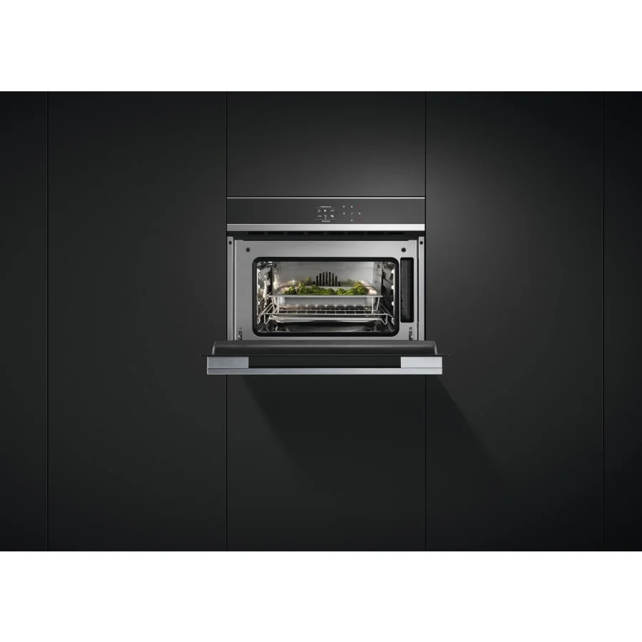 Fisher & Paykel 24" Series 9 Contemporary Compact Combi-Steam Oven, Black Glass and Stainless Steel – OS24NDB1 - Image 3