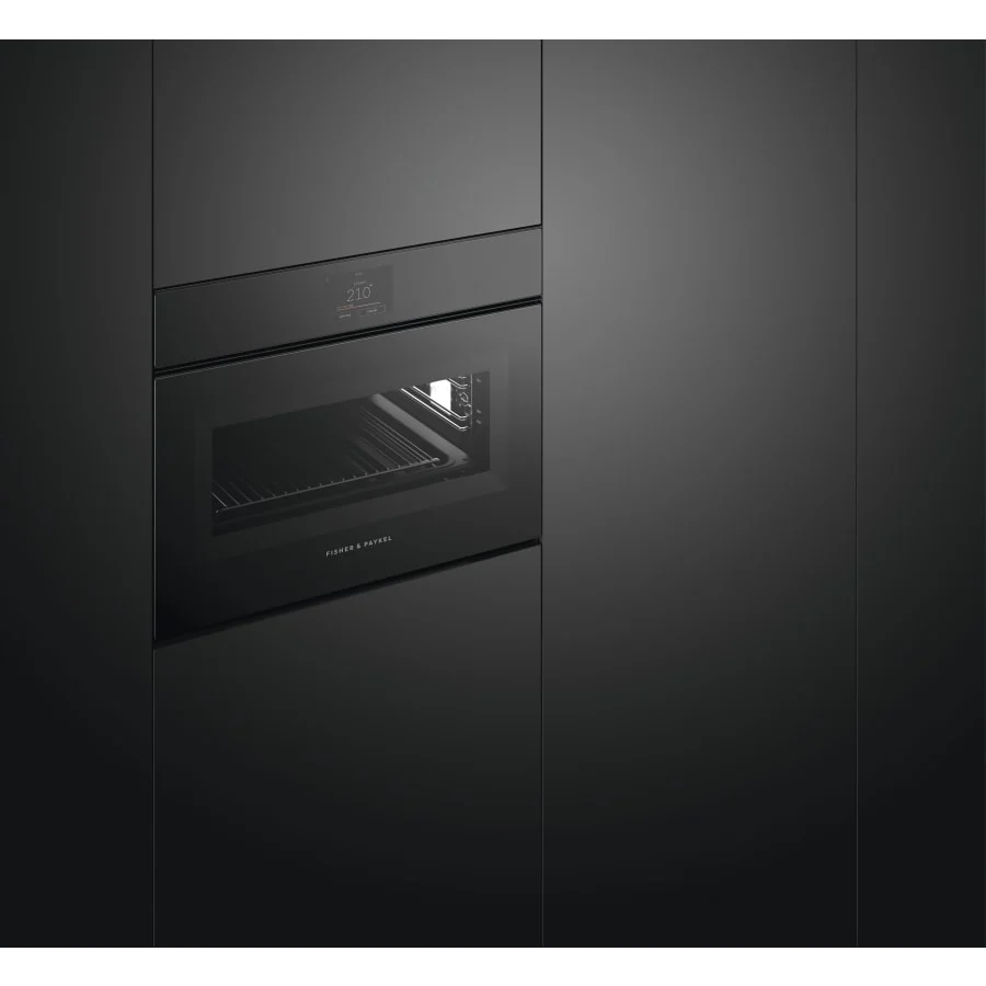 Fisher & Paykel 24" Series 9 Minimal Handleless Compact Combi-Steam Oven, Black Glass – OS24NMTNB1 - Image 4