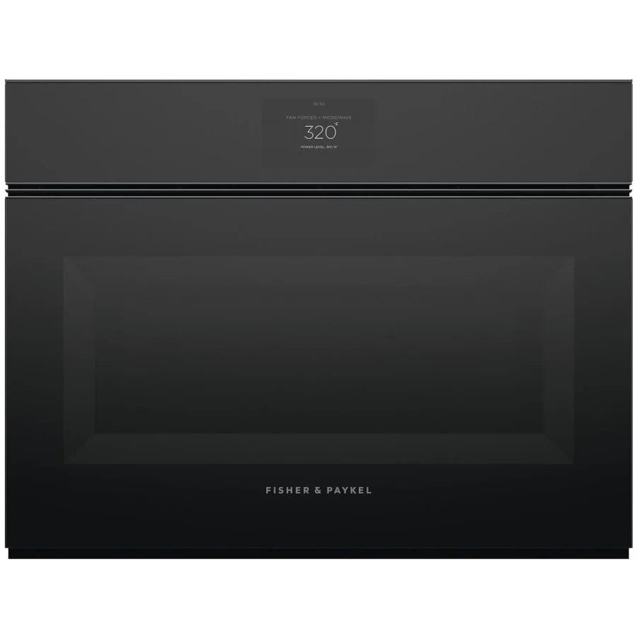 Fisher & Paykel 24" Series 9 Minimal Handleless Compact Convection Speed Oven, Black Glass – OM24NMTNB1