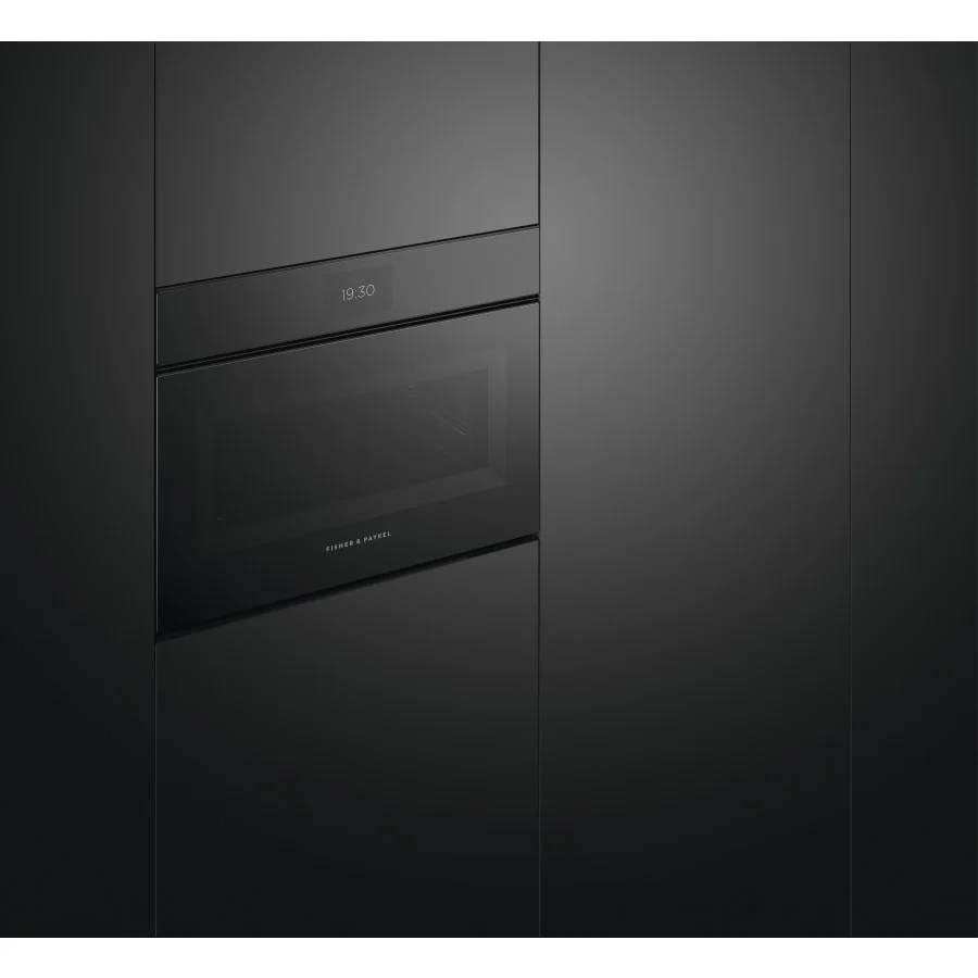 Fisher & Paykel 24" Series 9 Minimal Handleless Compact Convection Speed Oven, Black Glass – OM24NMTNB1 - Image 5