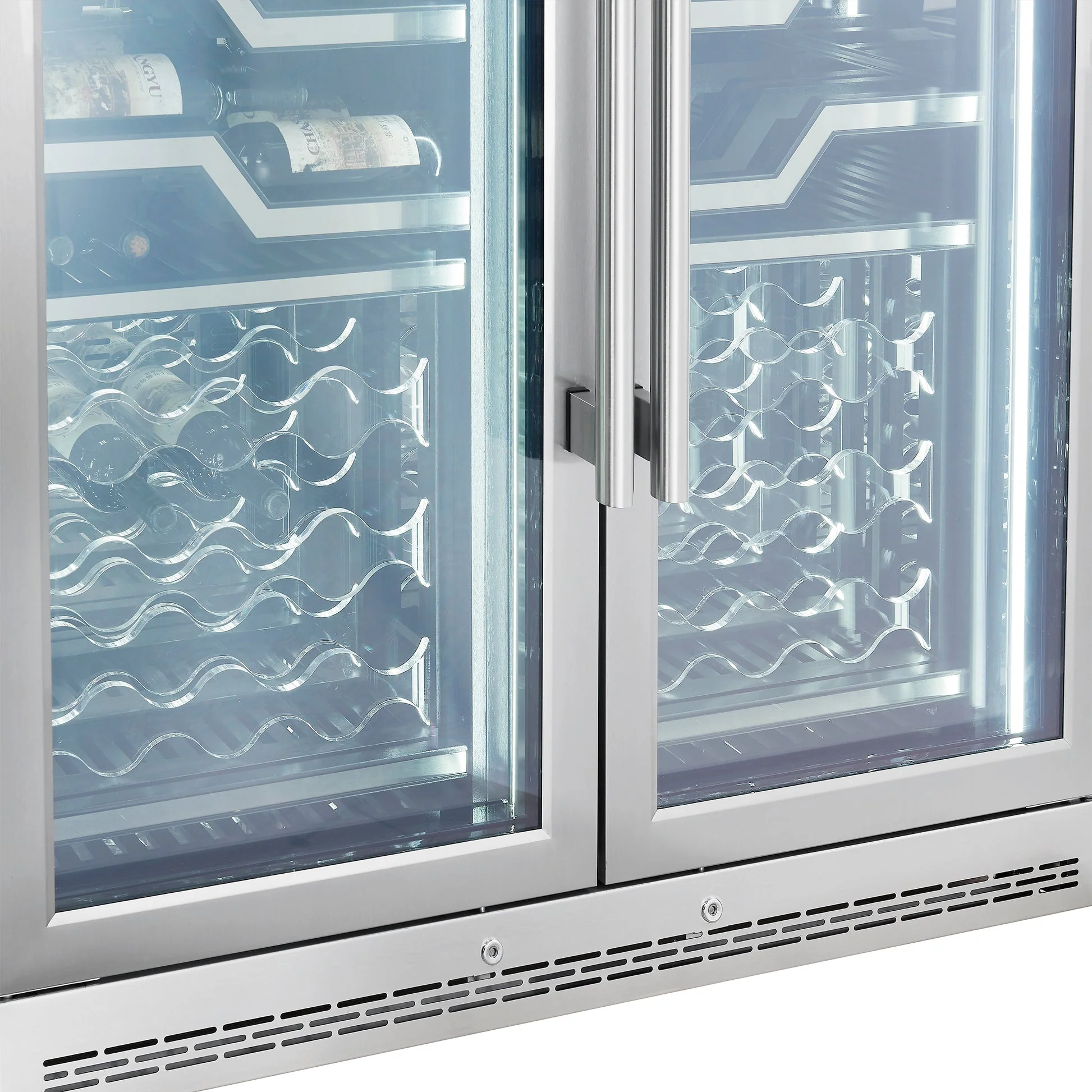 Forno Abruzzo 48" Dual Zone Wine Cellar – 102 Bottles, 24 cu.ft, Stainless Steel Trim, Clear Acrylic Holders - Image 12