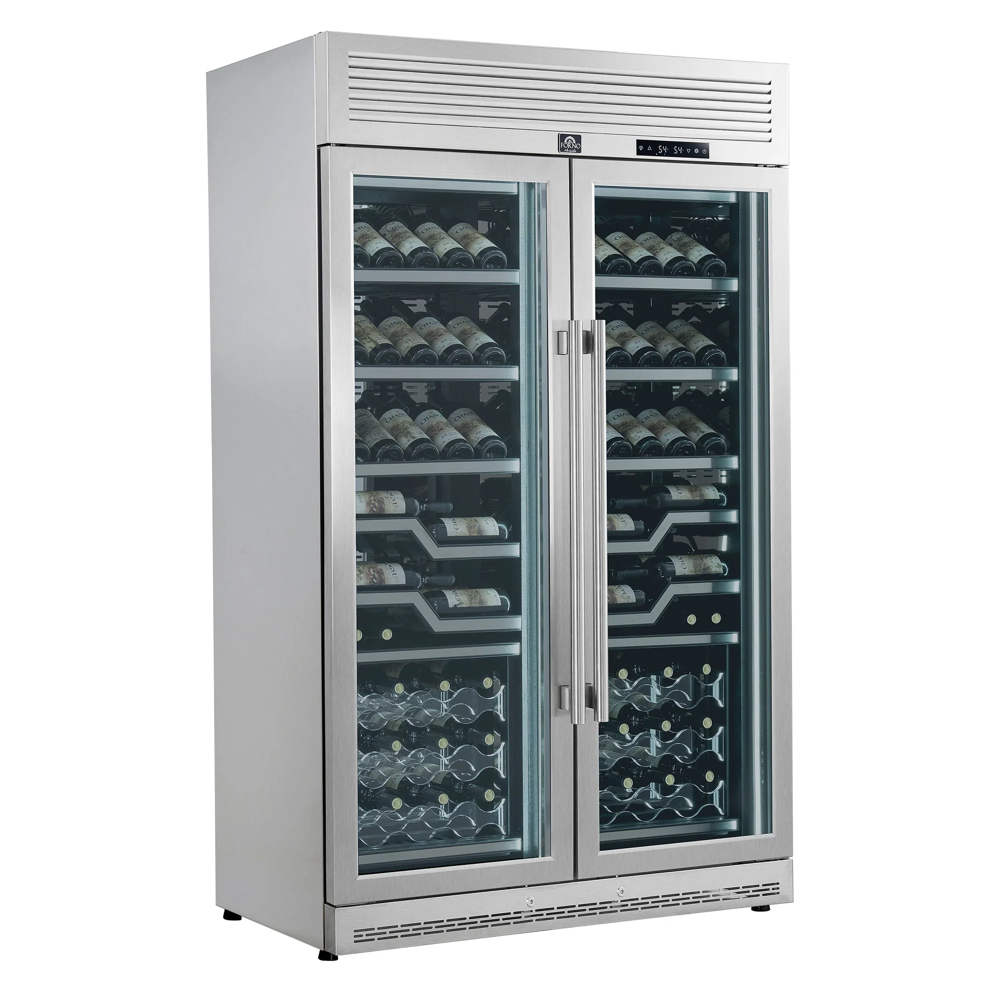Forno Abruzzo 48" Dual Zone Wine Cellar – 102 Bottles, 24 cu.ft, Stainless Steel Trim, Clear Acrylic Holders - Image 3