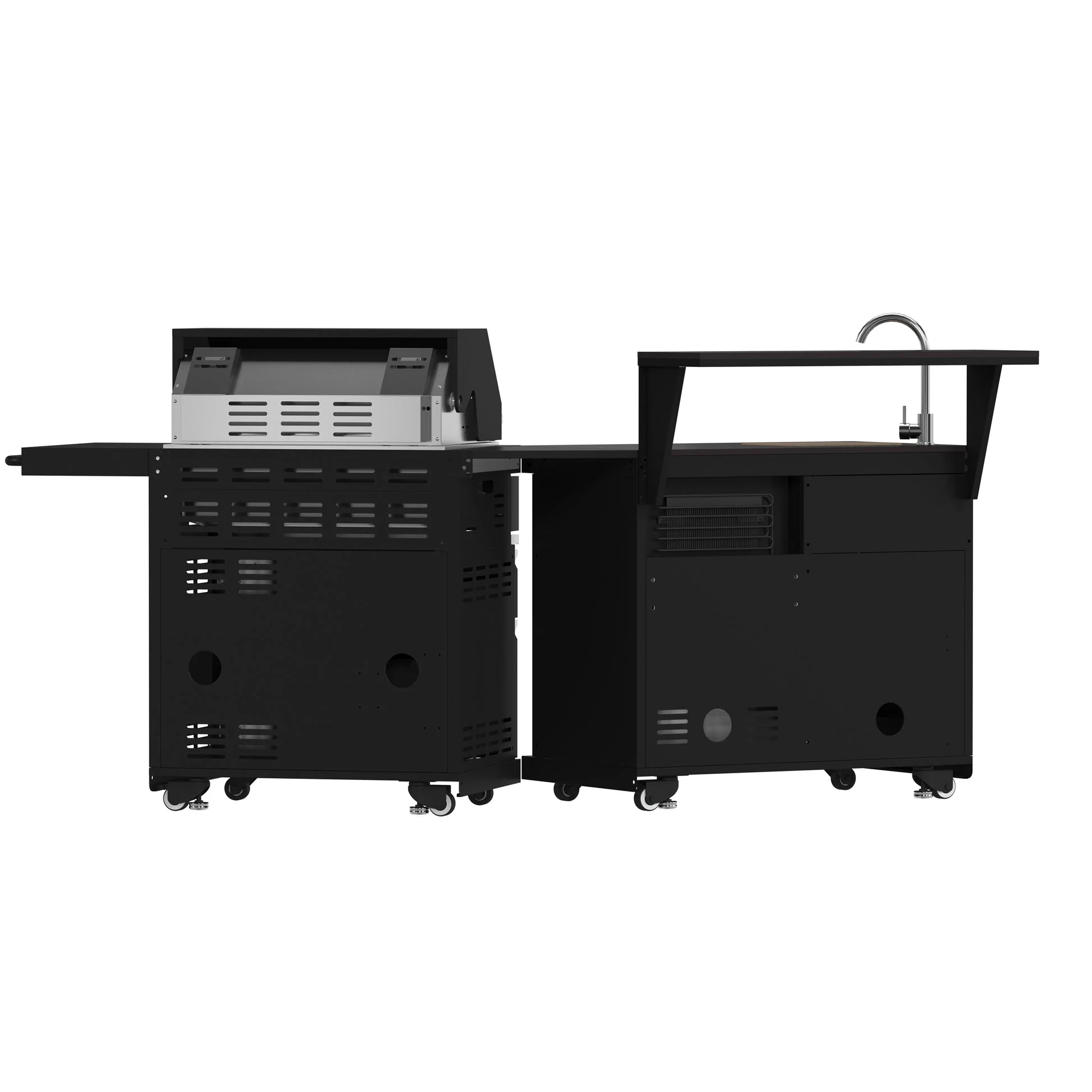 Forno All’Aperto Outdoor Kitchen – 62,600 BTU, 3 Burners, Infrared Burners, Black Countertops, Bar & Beverage Center - Image 2