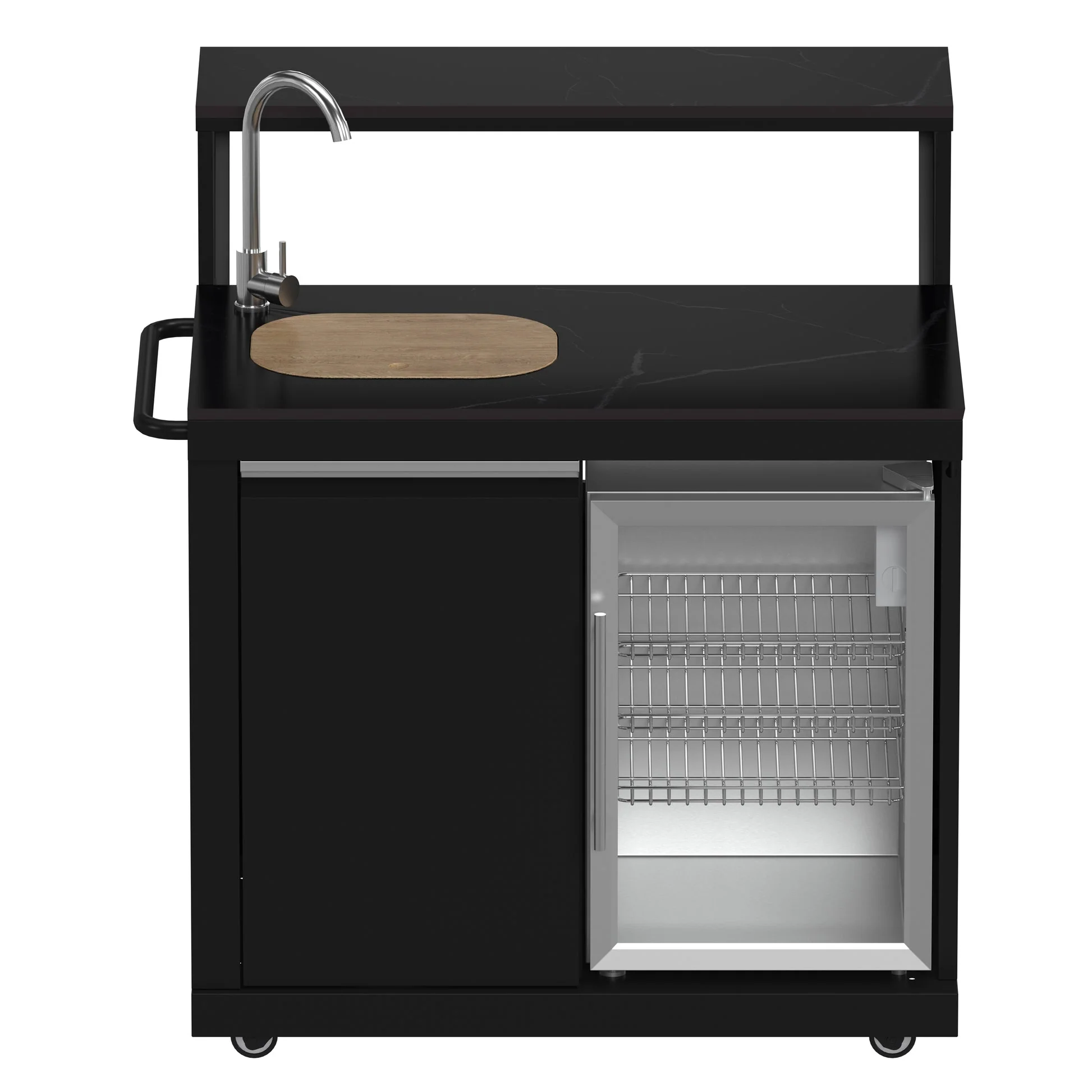 Forno All’Aperto Outdoor Kitchen – 87,600 BTU, 4 Burners, Infrared Burners, Pizza Oven, Black Countertops, Bar & Beverage Center - Image 23