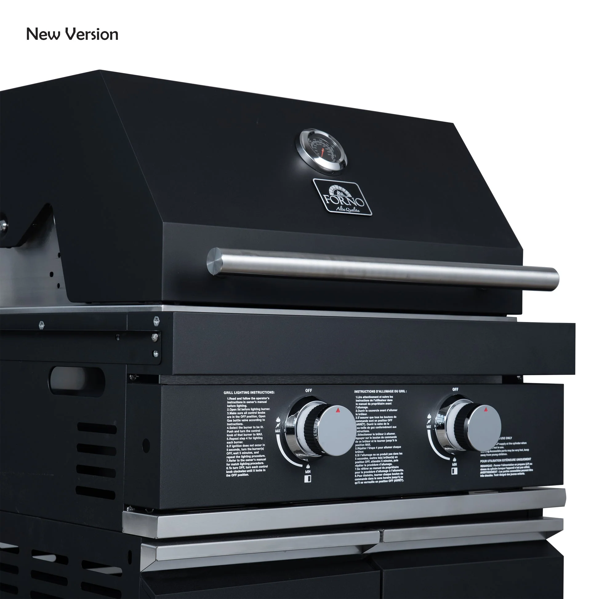 Forno All’Aperto Outdoor Kitchen in Black – 99,600 BTU, 5 Burners, Infrared Burners, Pizza Oven, Sink, Bar & Beverage Center - Image 16