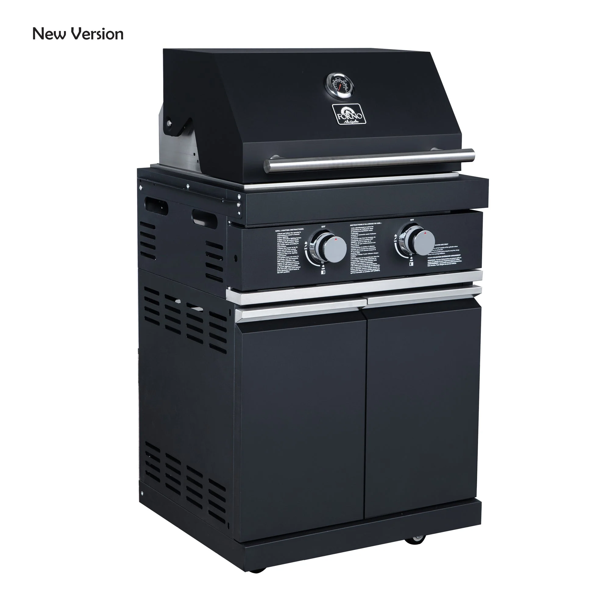 Forno All’Aperto Outdoor Kitchen in Black – 99,600 BTU, 5 Burners, Infrared Burners, Pizza Oven, Sink, Bar & Beverage Center - Image 21