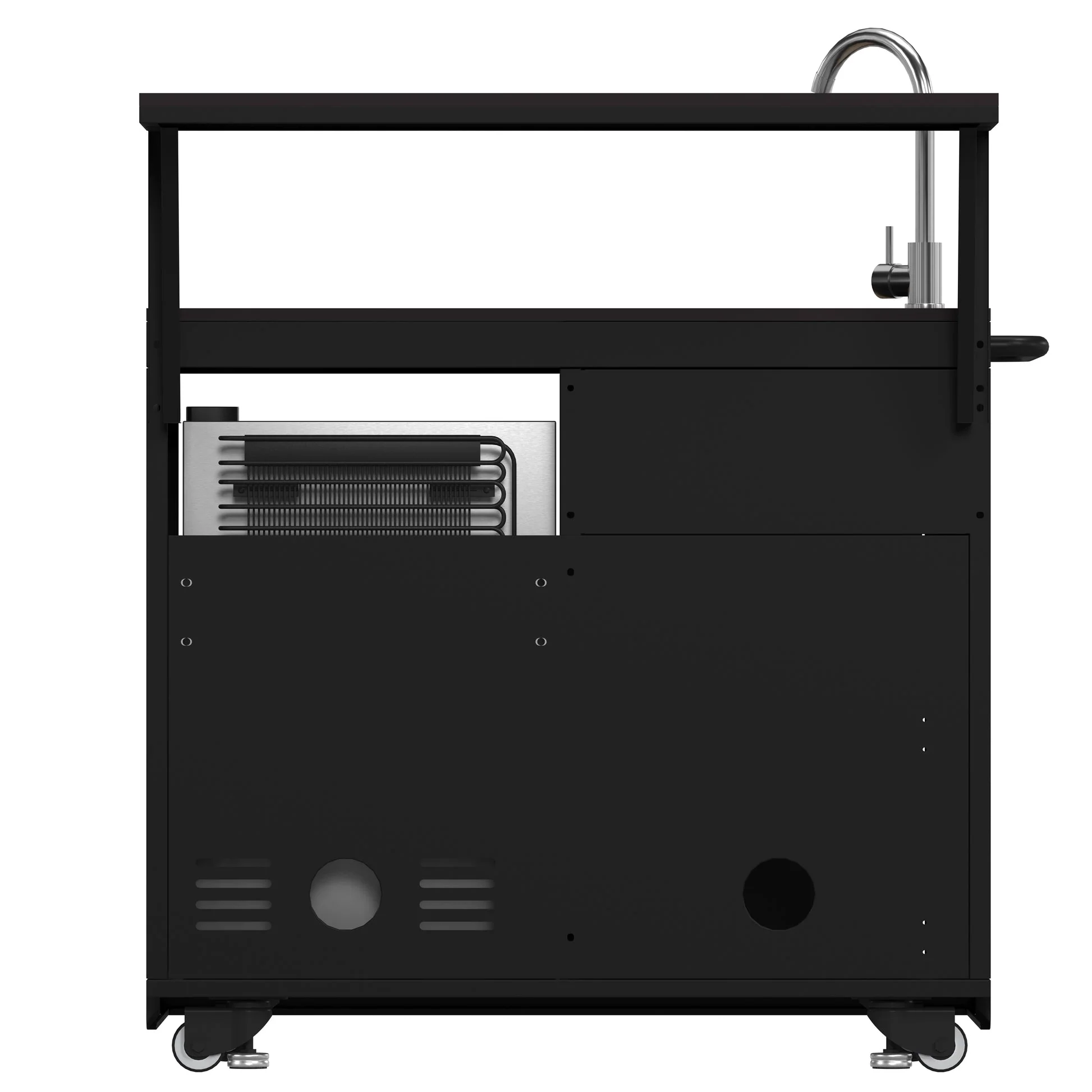 Forno All’Aperto Outdoor Kitchen in Black – 99,600 BTU, 5 Burners, Infrared Burners, Pizza Oven, Sink, Bar & Beverage Center - Image 9
