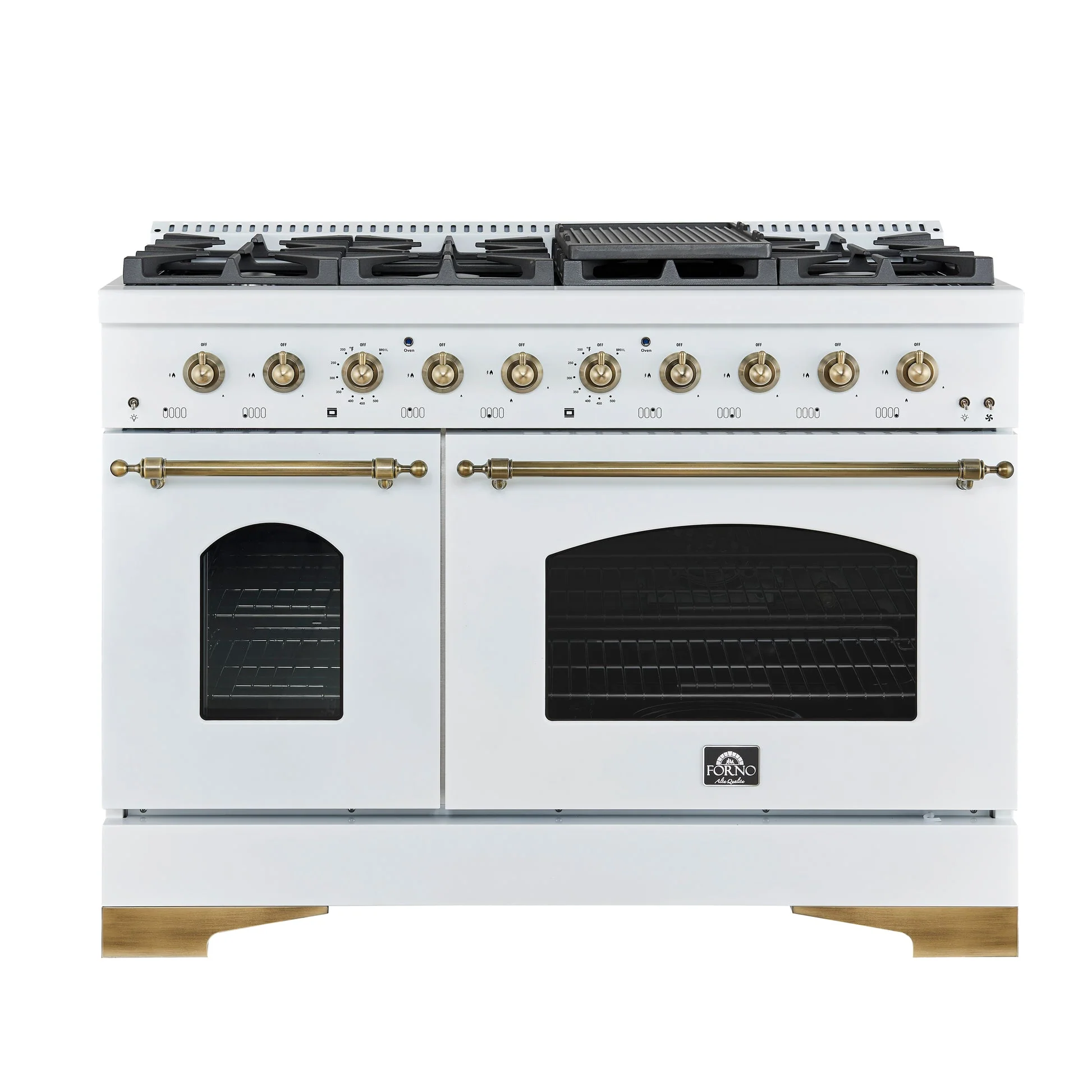 Forno Antico Dual Fuel Range, with Antique Brass Finish, Convection Oven - Image 32