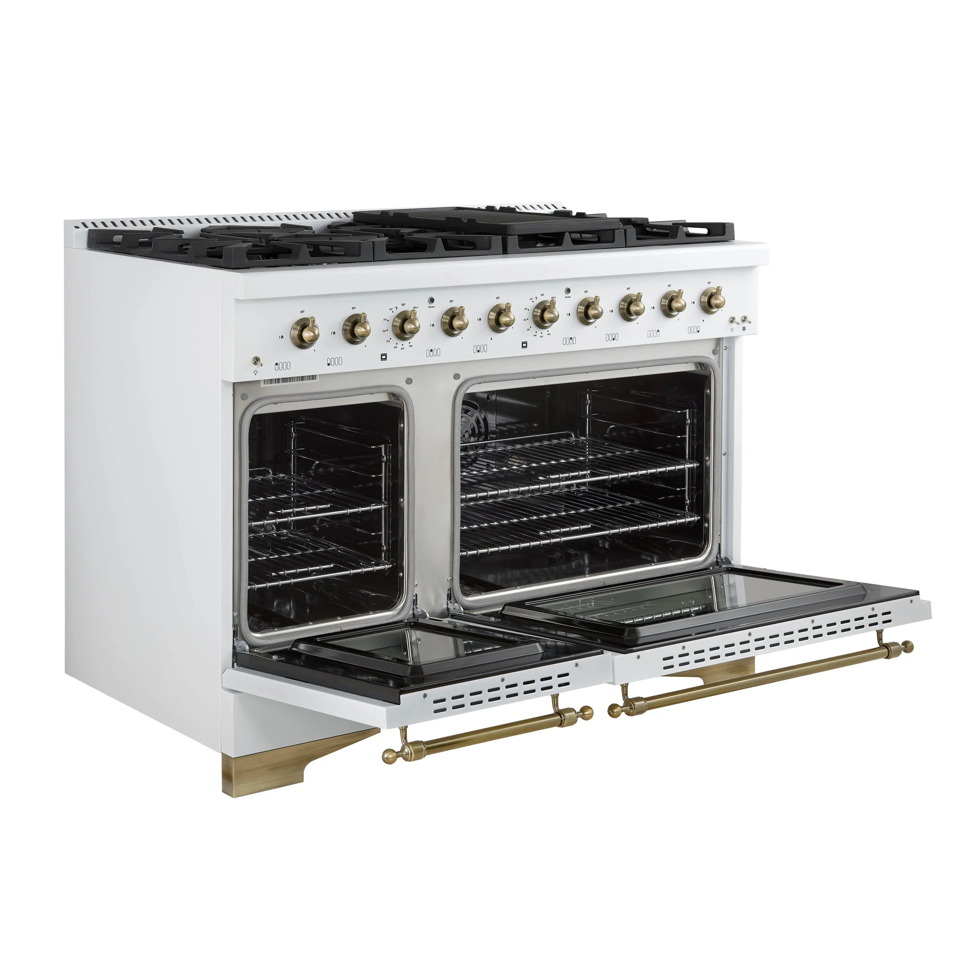 Forno Antico Dual Fuel Range, with Antique Brass Finish, Convection Oven - Image 33
