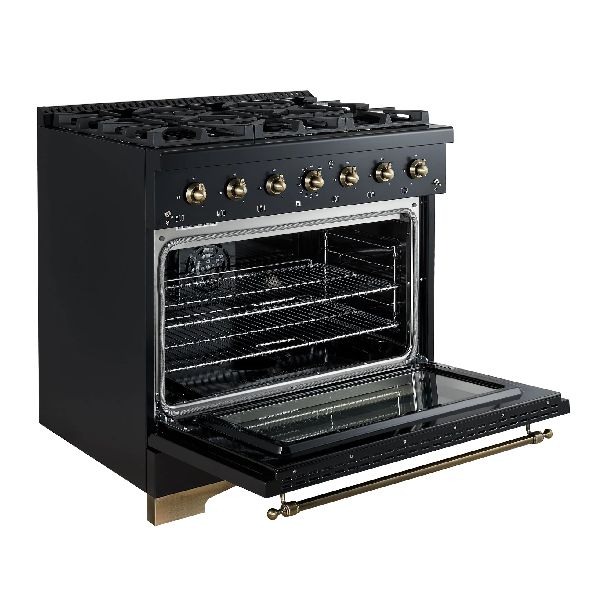 Forno Antico Dual Fuel Range, with Antique Brass Finish, Convection Oven - Image 5
