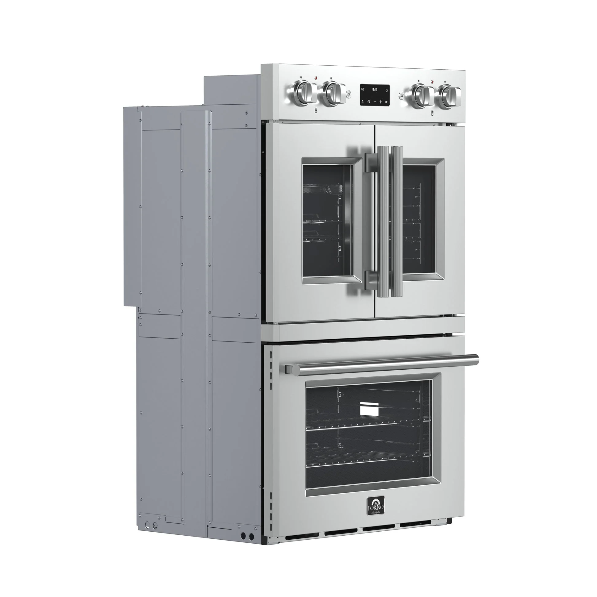 Forno Asti 30" Double Wall Oven – Stainless Steel with Upper French Doors, 7.36 cu.ft, 7200W Dual Convection, Air Fry, Self-Clean - Image 2