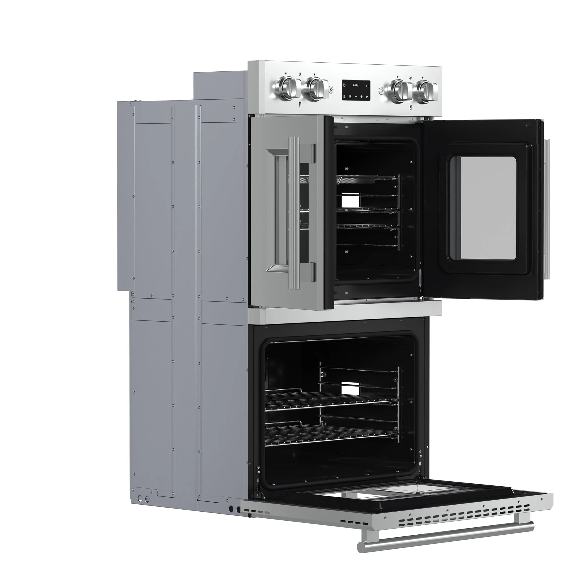 Forno Asti 30" Double Wall Oven – Stainless Steel with Upper French Doors, 7.36 cu.ft, 7200W Dual Convection, Air Fry, Self-Clean - Image 6