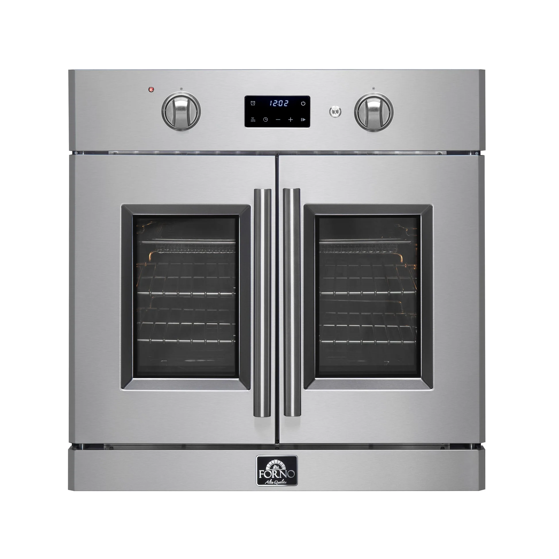 Forno Asti 30" French Door Electric Wall Oven – Stainless Steel, 3.68 cu.ft, 3600W, True Convection, Air Fry, Sous Vide & Self-Clean