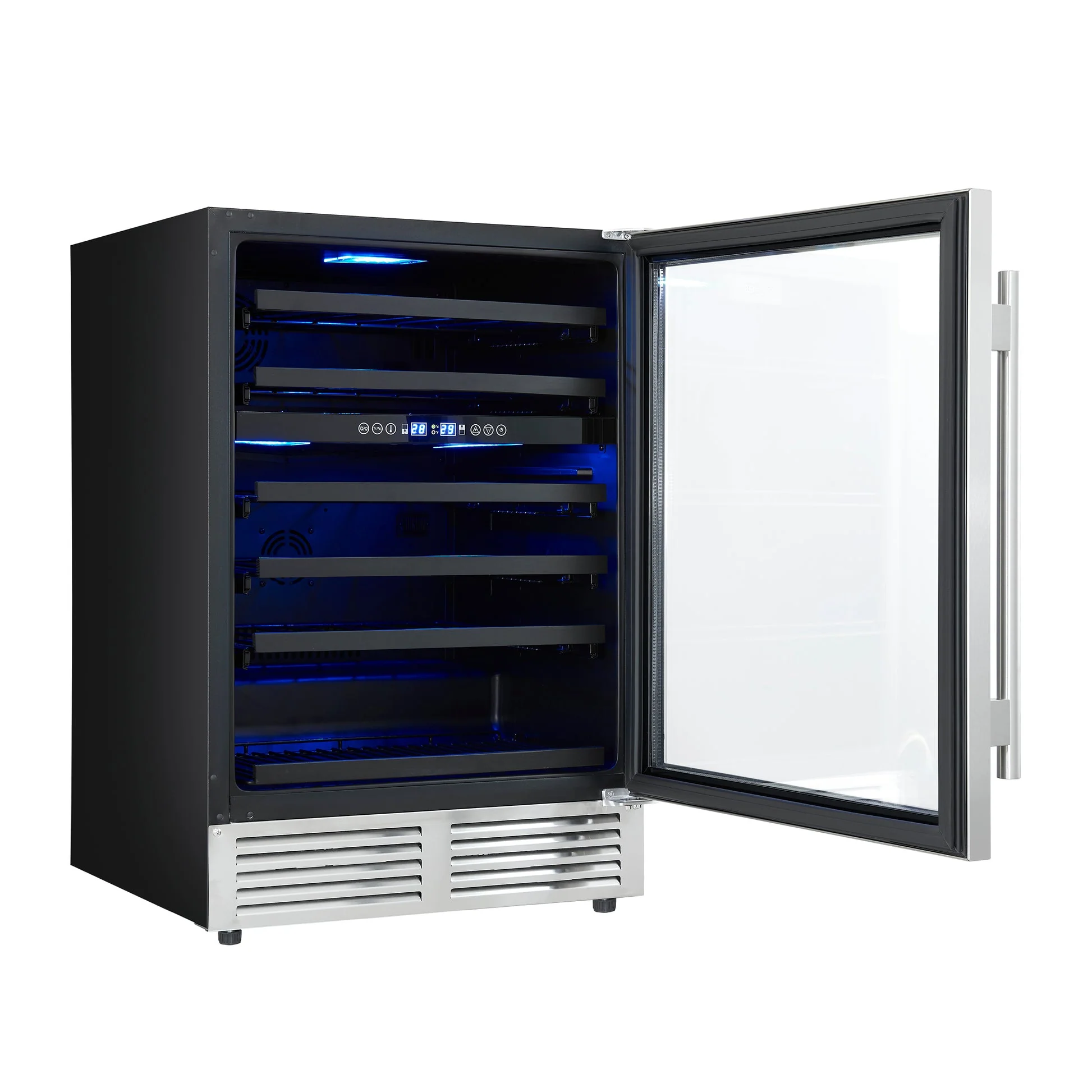 Forno Bacchino 24" Wine Cooler – Stainless Steel, 51 Bottle Capacity, Triple Glass Door, LED Lighting & Built-In/Freestanding - Image 4