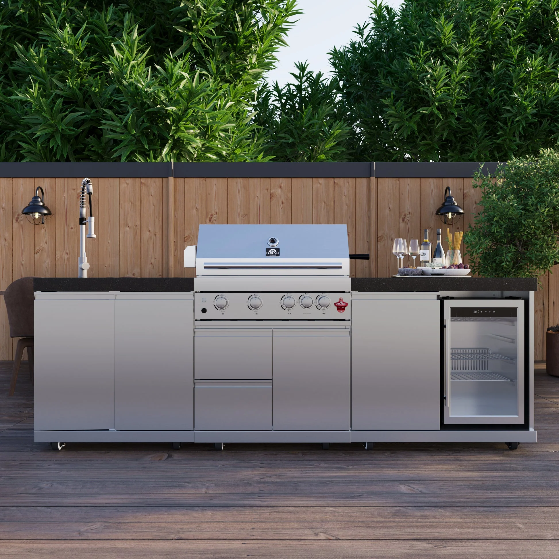 Forno Bulnes 30-Inch BBQ, 60,000 BTU, 3 Burners with Sear & Rotisserie Infrared Burners - Image 2