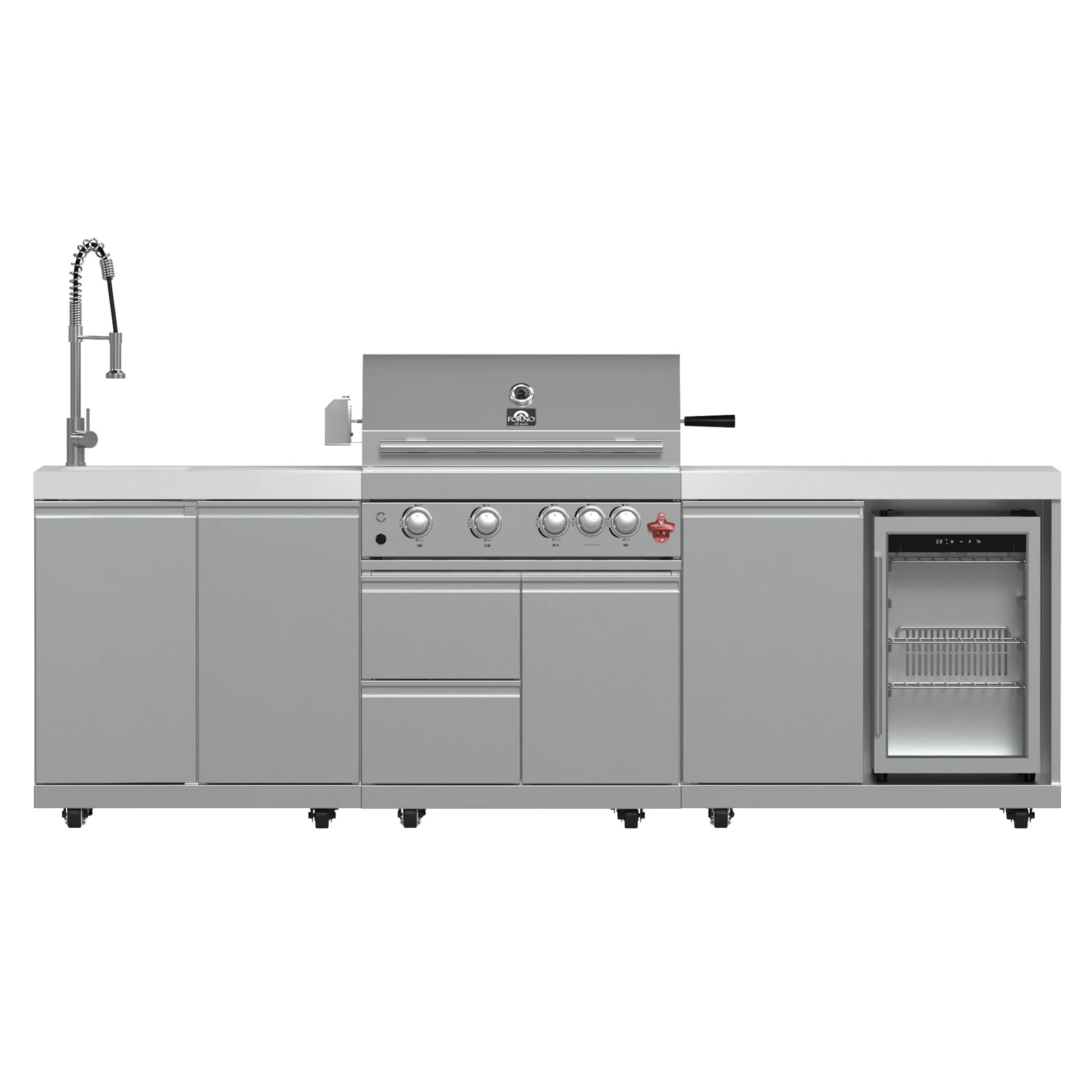 Forno Bulnes 30-Inch BBQ, 60,000 BTU, 3 Burners with Sear & Rotisserie Infrared Burners - Image 3