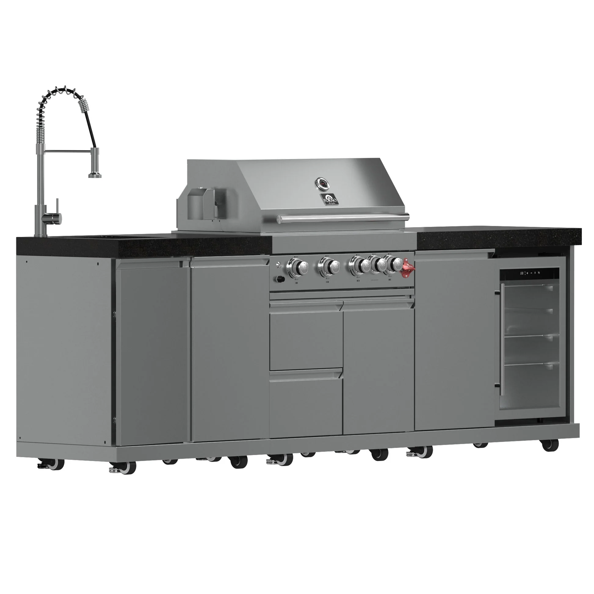Forno Bulnes 30-Inch BBQ, 60,000 BTU, 3 Burners with Sear & Rotisserie Infrared Burners - Image 5