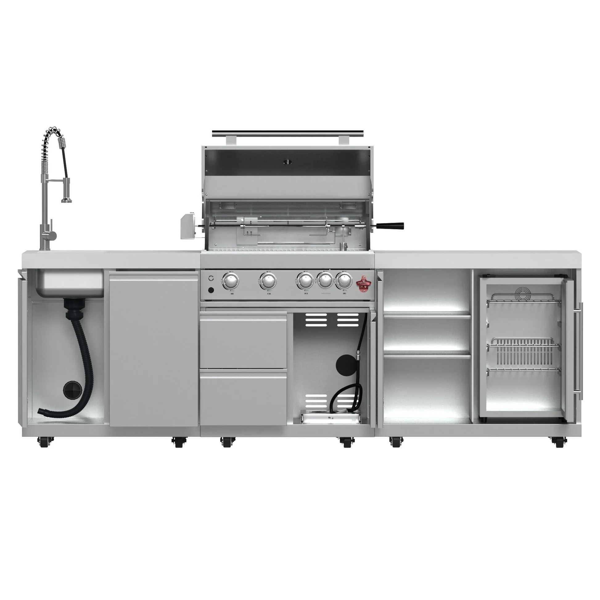 Forno Bulnes 30-Inch BBQ, 60,000 BTU, 3 Burners with Sear & Rotisserie Infrared Burners - Image 7